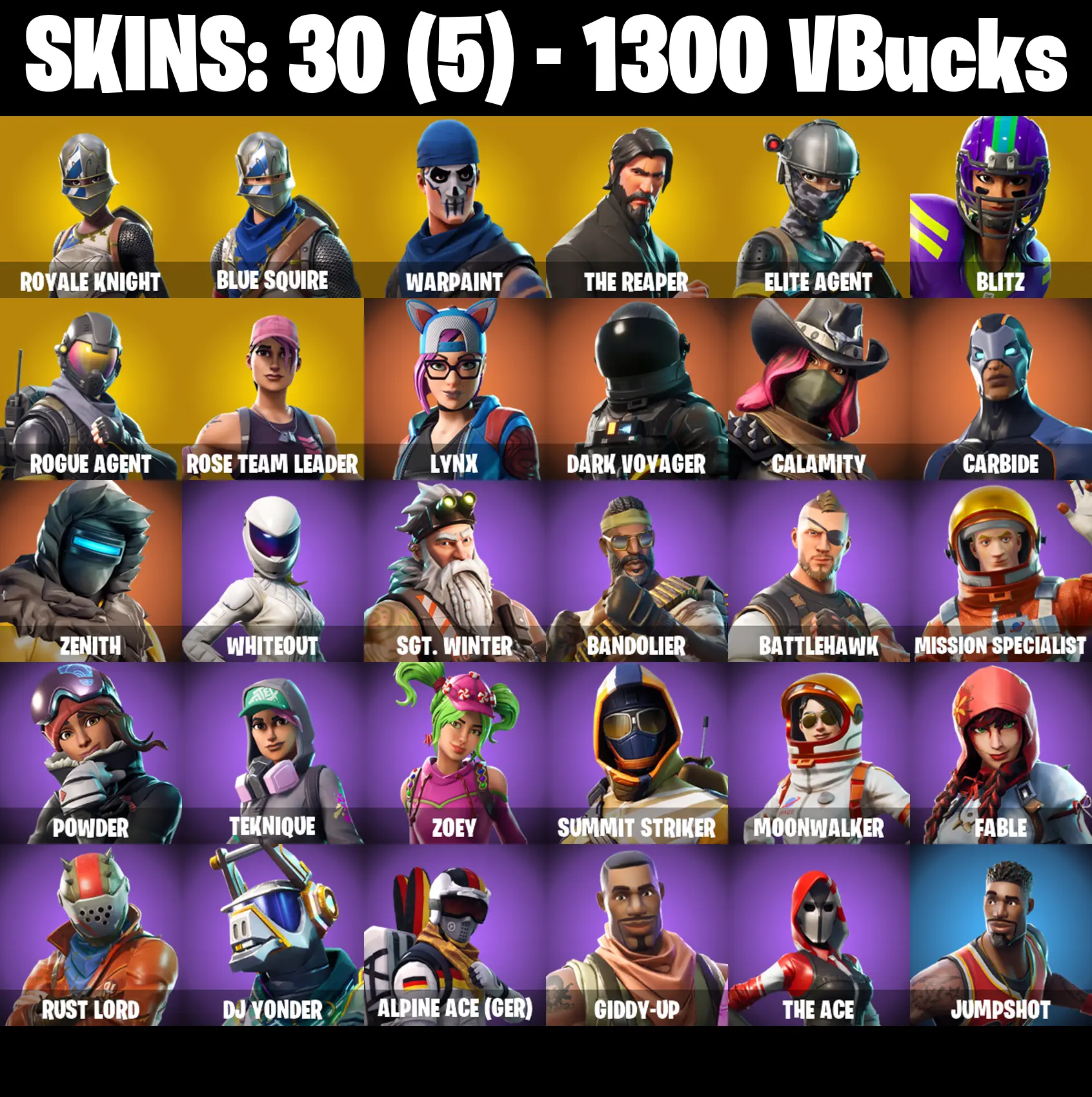 PC/PSN/XBOX ♨️30 skins ⭐️ OG STW ⭐️ Floss ⭐️ Royale Knight ⭐️ Blue Squire ⭐️ The Reaper ⭐️ Elite Agent ⭐️ Take The L ⭐️ Mako ⭐️ Orange Justice ⭐️ #B1351 — image 2