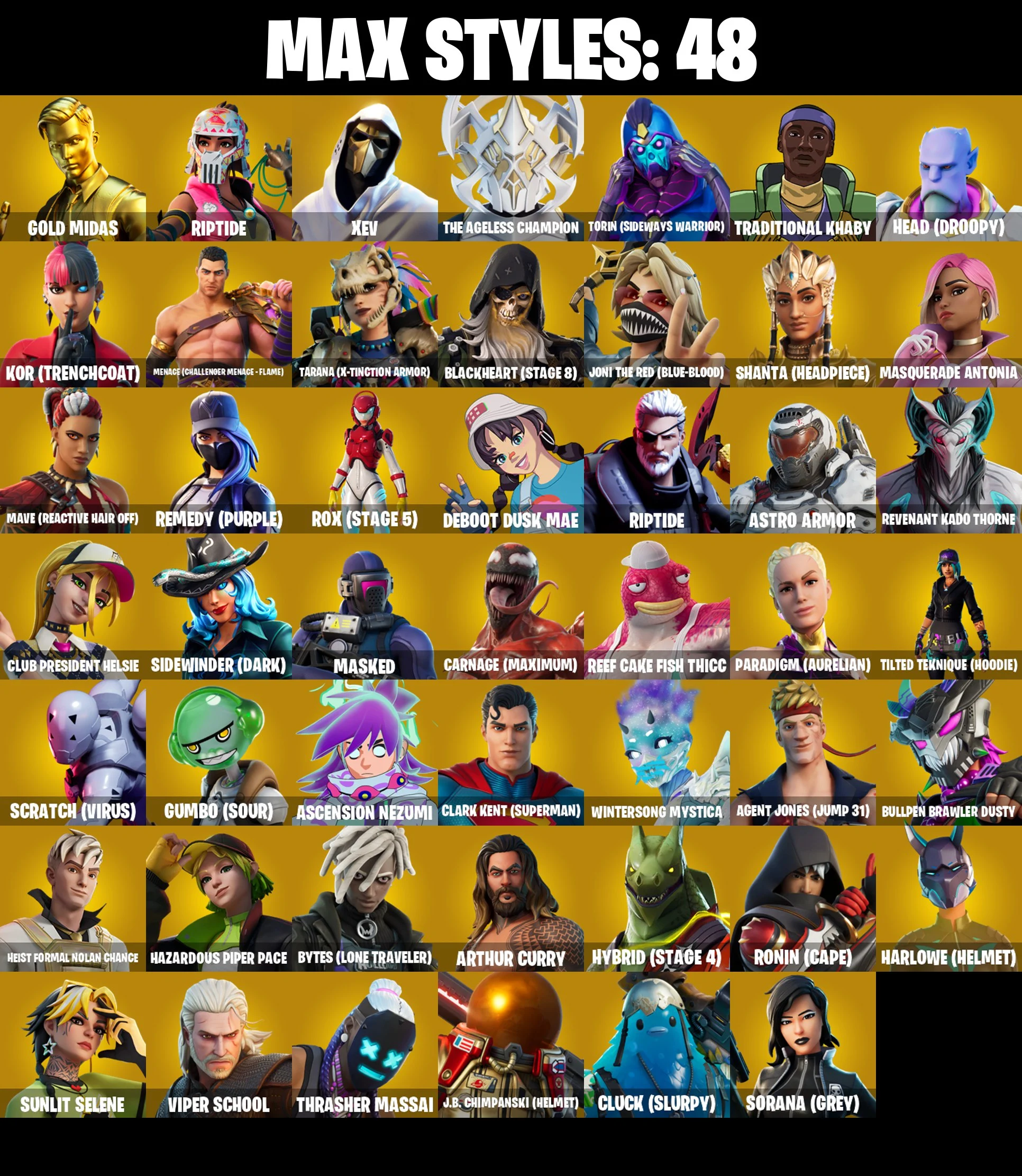 Lara Croft ⭐️ Deadpool ⭐️ Gold Midas ⭐️ Reaper ⭐️ Spider-Gwen ⭐️ Dummy Supreme ⭐️ Fusion ⭐️ Spider-Man ⭐️ Eternal Knight ⭐️ Menace ⭐️ Spire Assassin ⭐️ Carnage ⭐️ The Ageless ⭐️ Mizuki ⭐️ Kado Thorne ⭐️ OG STW ⭐️ PC/PSN/XBOX ♨️ 210 skins — image 5