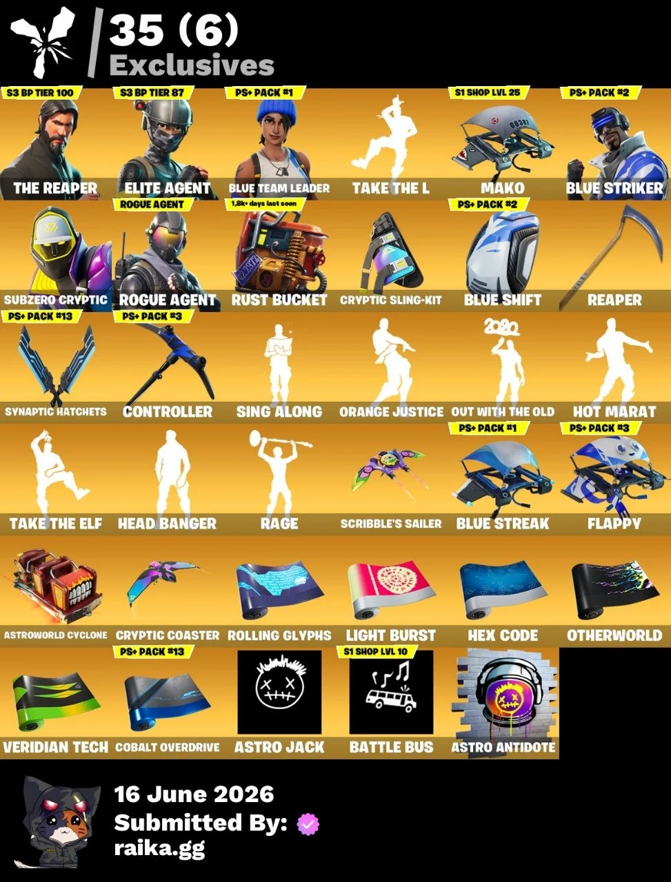 🔥 TAKE THE L 🔥 94 SKINS 🔥 THE REAPER 🔥 BLUE TEAM LEADER 🔥 MAKO 🔥 OG STW 🔥