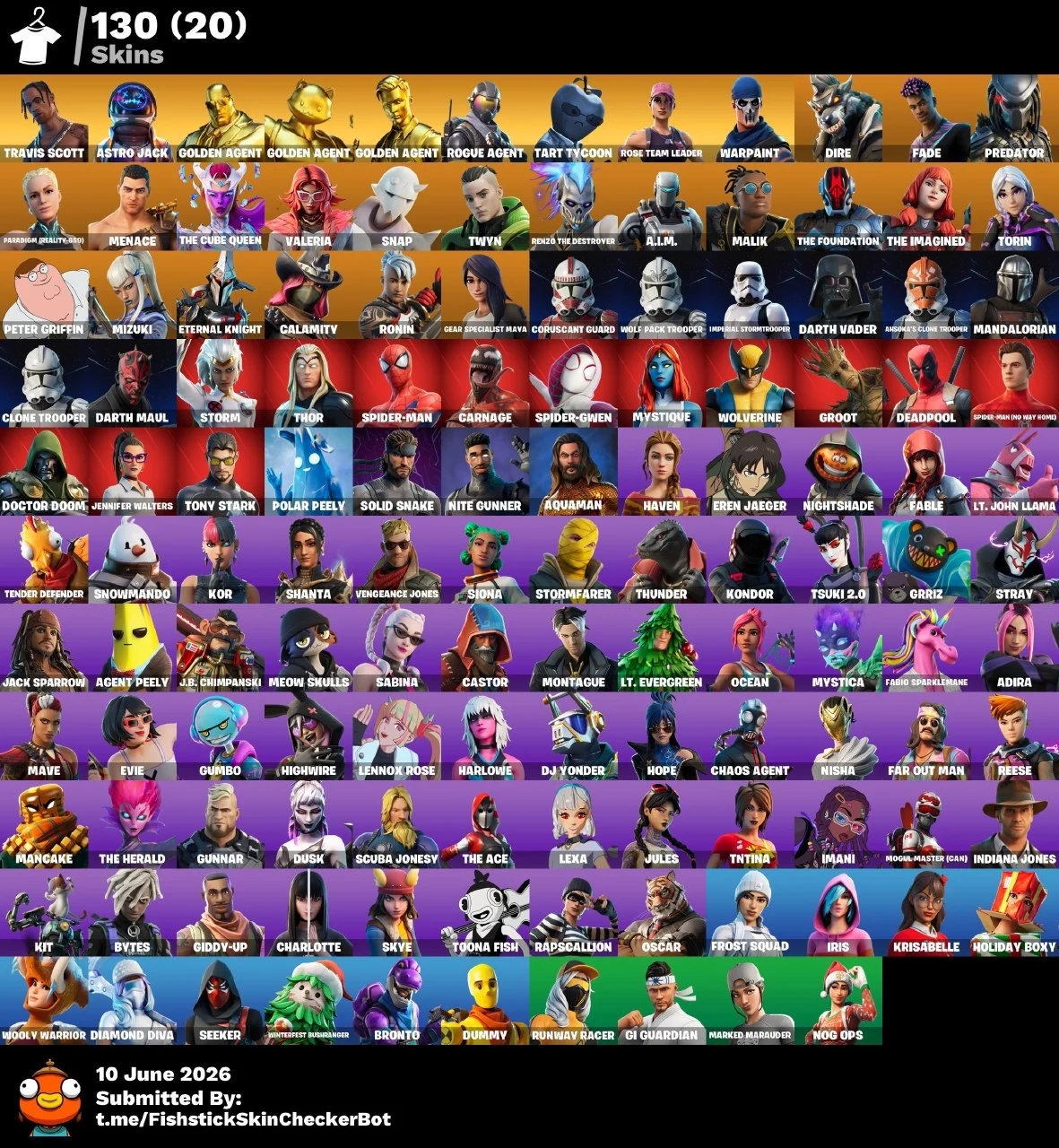 [PC/XBOX/PS4-5] *OG STW & Travis Scott* 130 skins | Astro Jack | Gold Brutus | Gold Meowscles | Gold Midas | Rogue Agent | Tart Tycoon | Dire | Fade | Predator | 350 VB — screenshot 1