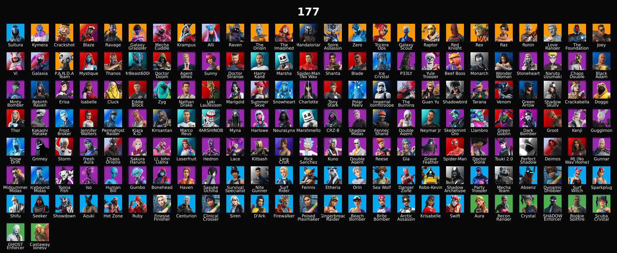 PC,PSN,XBOX 177 SKINS FA ⸱ BLAZE,GALAXY GRAPPLER,KRAMPUS,ZERO,GALAXIA,DOOM,WONDER WOMAN,REBIRHT RAVEN,HEDRON,GIA,ISO RK2108 — image 1