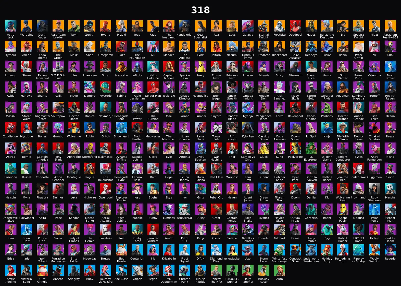 PC,PSN,XBOX 318 SKINS FA ⸱ STW ⸱ ASTRO JACK ⸱ GALAXIA,JOLTARA,STORM,INFINITY,MYSTERIO,GOJO,REBIRTH RAVEN,ARIANA,GLITCH,PHAEDRA,ITACHI RK2270 — image 1