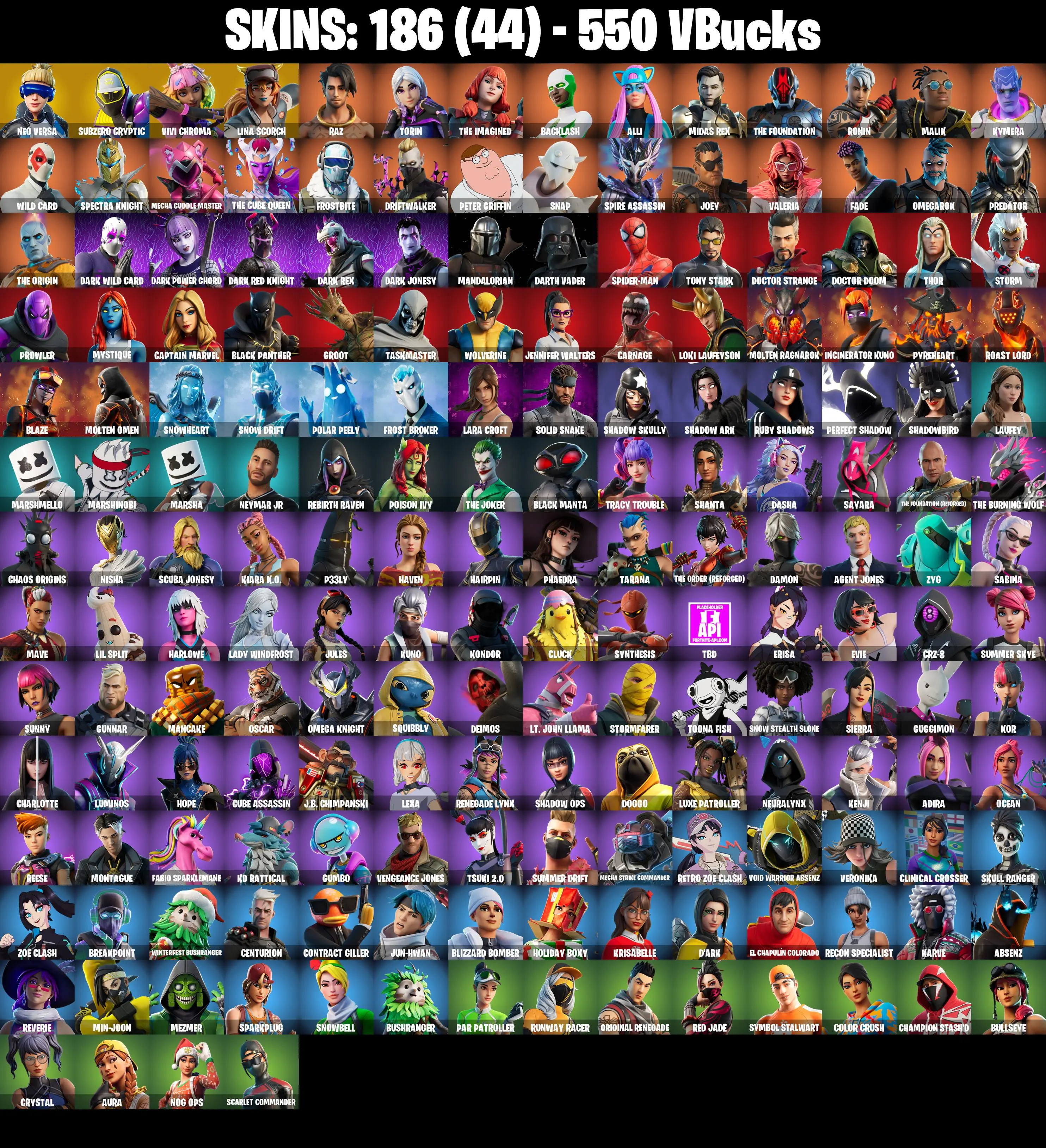 (PC/PSN/XBOX) 186 SKINS / Neo Versa π° Subzero Cryptic π° Vivi Chroma π° Lina Scorch π° Raz π° Torin π° The Imagined π° Backlash π° 550 V-Buck PARENTAL CONTROL β image 2
