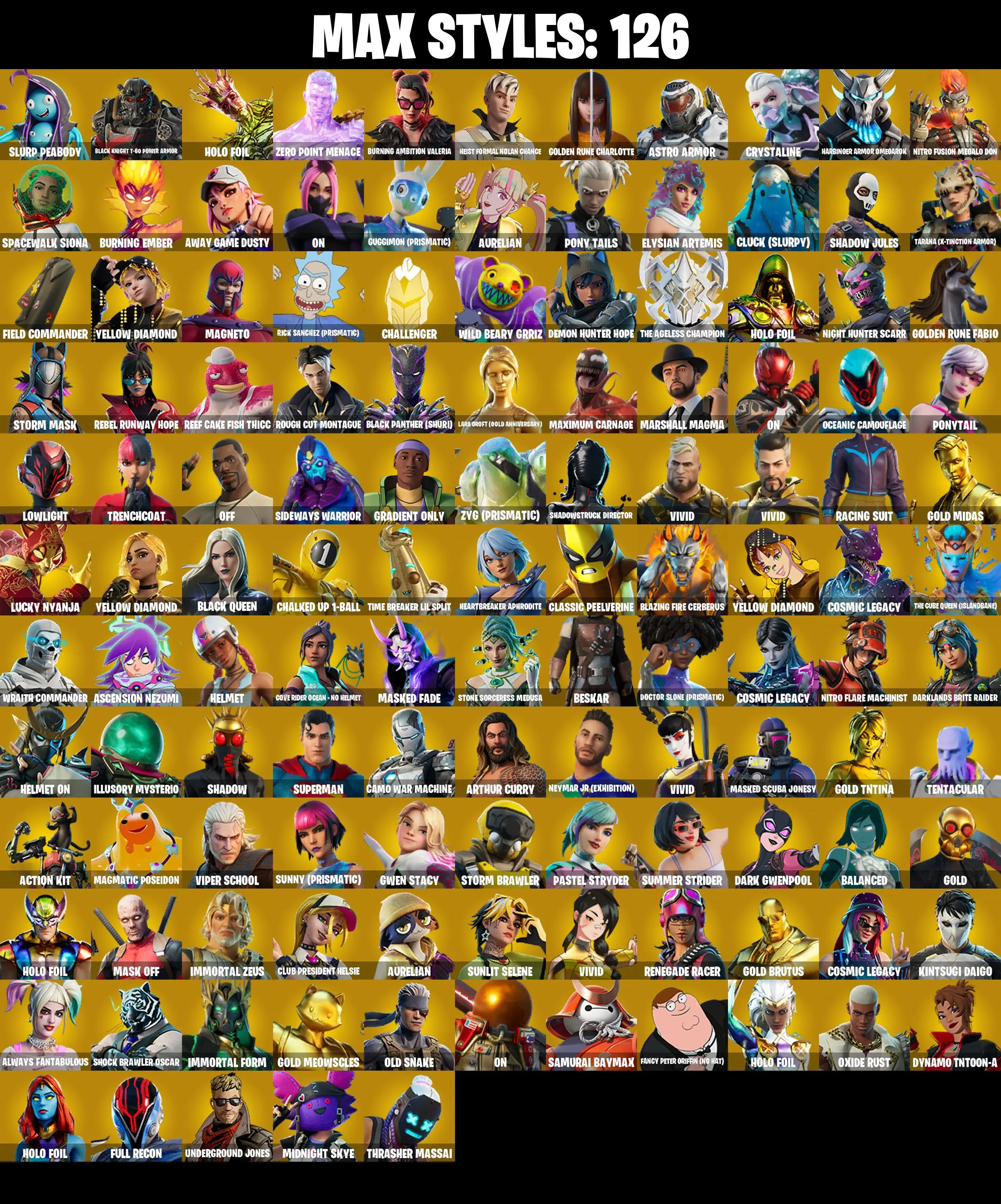 (PC/PSN/XBOX) 295 SKINS π Gold Midas π Gold TNTina π Gold Brutus π Gold Meowscles π Snake Eyes π Championship Jonesy π 0 V-Buck PARENTAL CONTROL β image 3