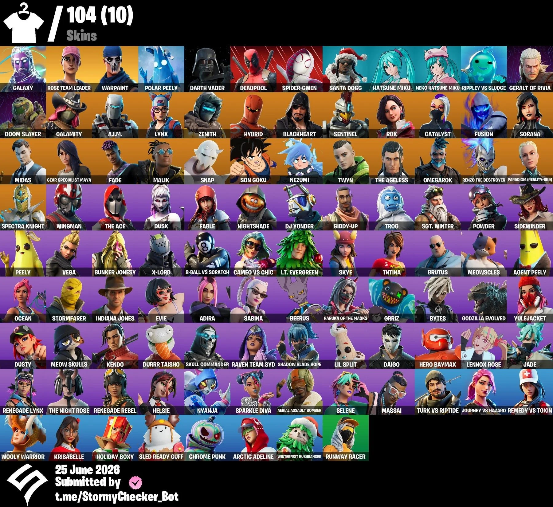 [PC/XBL/PSN] | 104 Skins | Galaxy | OG STW | Rose Team Leader | Warpaint | Santa Dogg | Haruka of the Masks | Stellar Axe