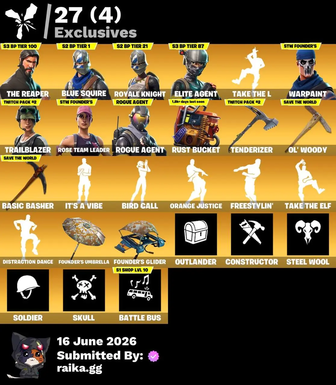 🔥 TAKE THE L 🔥 93 SKINS🔥 THE REAPER 🔥 ROYALE KNIGHT🔥FREESTYLE🔥 OG STW 🔥 500 VBUCKS