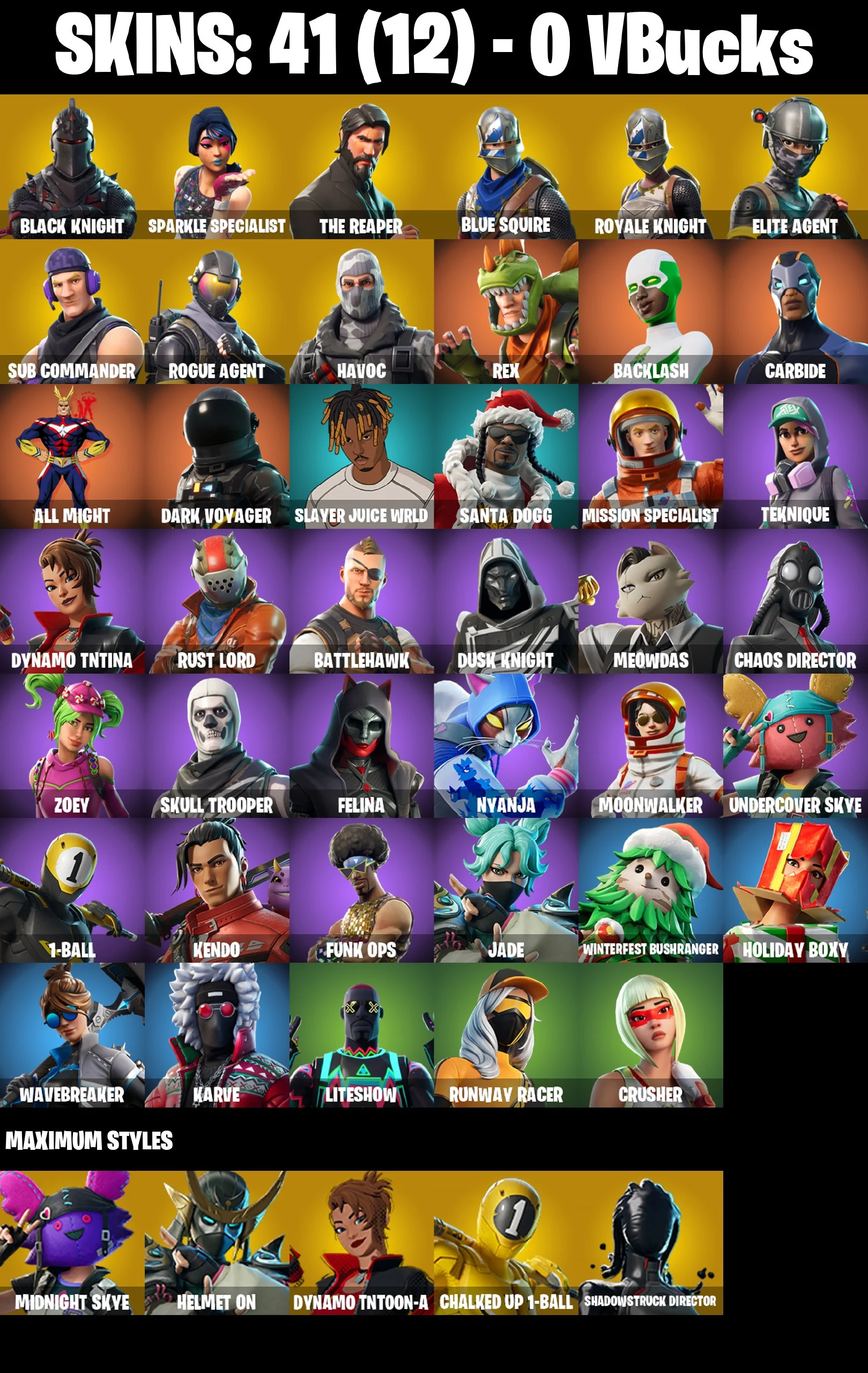 ⚡️PC/PSN/XBOX⚡️41 Skins 💎 Black Knight 💎 Floss 💎 Take The L 💎 Sparkle Specialist 💎 The Reaper 💎 Blue Squire 💎 Royale Knight 💎 Elite Agent 💎 Sub Commander 💎 Rogue Agent 💎 Get Griddy 💎 Skull Trooper 💎 Backlash 💎 AC/DC 💎 Black Shield — image 2