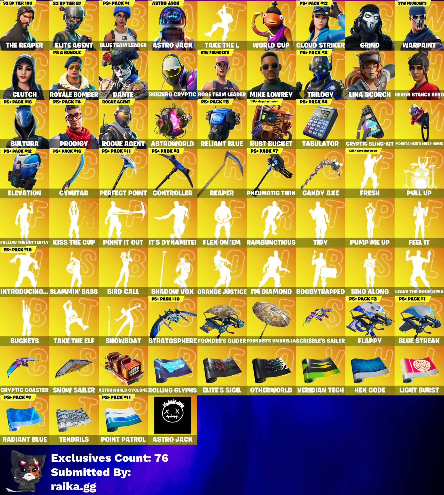 [PC / PSN / XBOX ]  💻 615 Skins 🎮 OG STW ⚡ Renegade Raider 🔥 The Reaper 💀 Master Chief 🟢 Elite Agent 🖤 Blue Team Leader 🔵 Astro Jack 🚀 World Cup 🏆 Cloud Striker ☁️ 1000 V-Bucks 💰