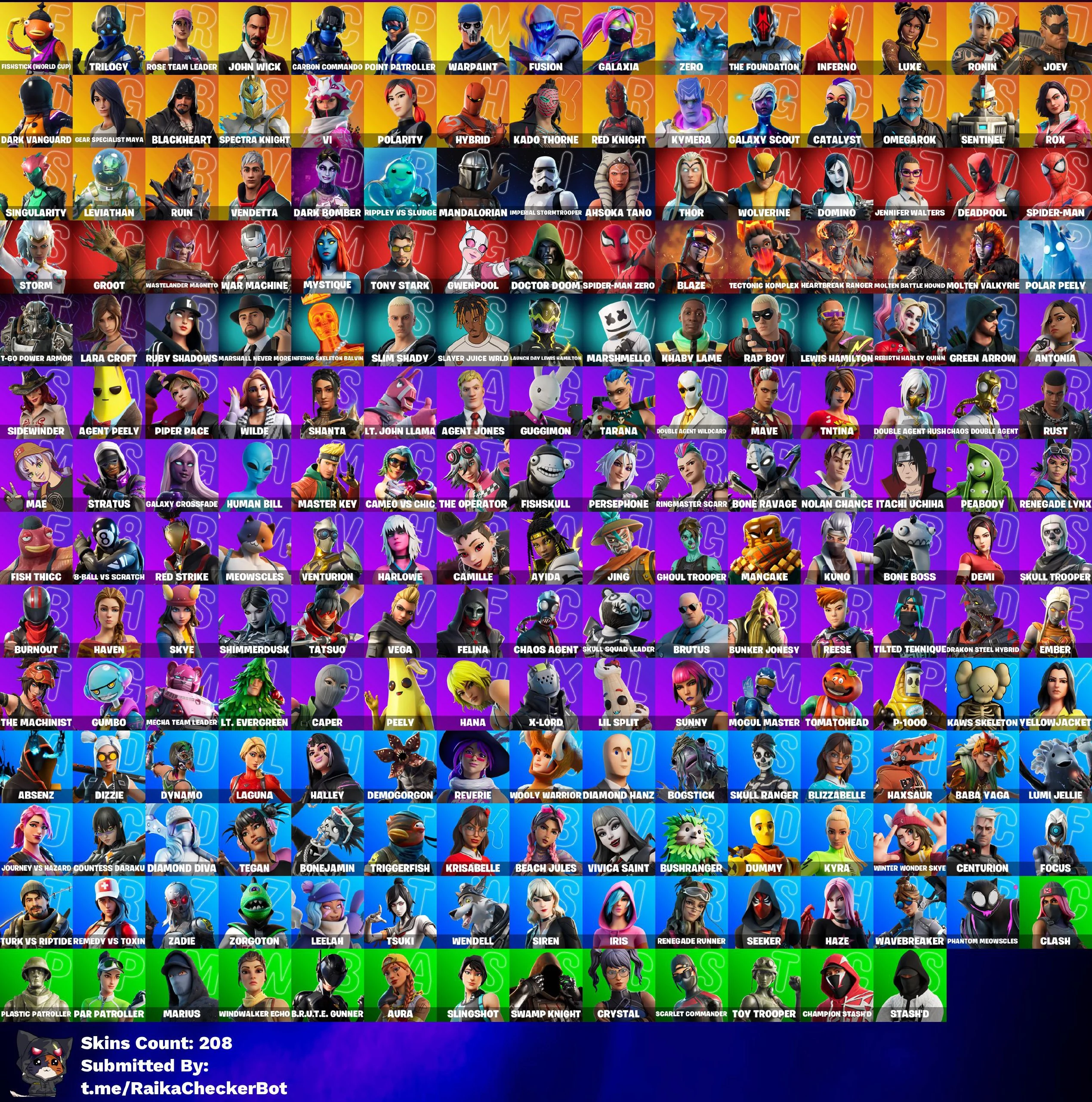 👺  208 SKINS 🧬  [PC / PSN / XBOX] ☠️  OG STW 🐟 Fishstick (World Cup) 🎯 Trilogy 🕵️‍♂️ John Wick ⚙️ Carbon Commando 🧿 Point Patroller 🔮 Fusion 🌠 Galaxia 🌘 Zero 🧱 The Foundation 💰 Y44Y