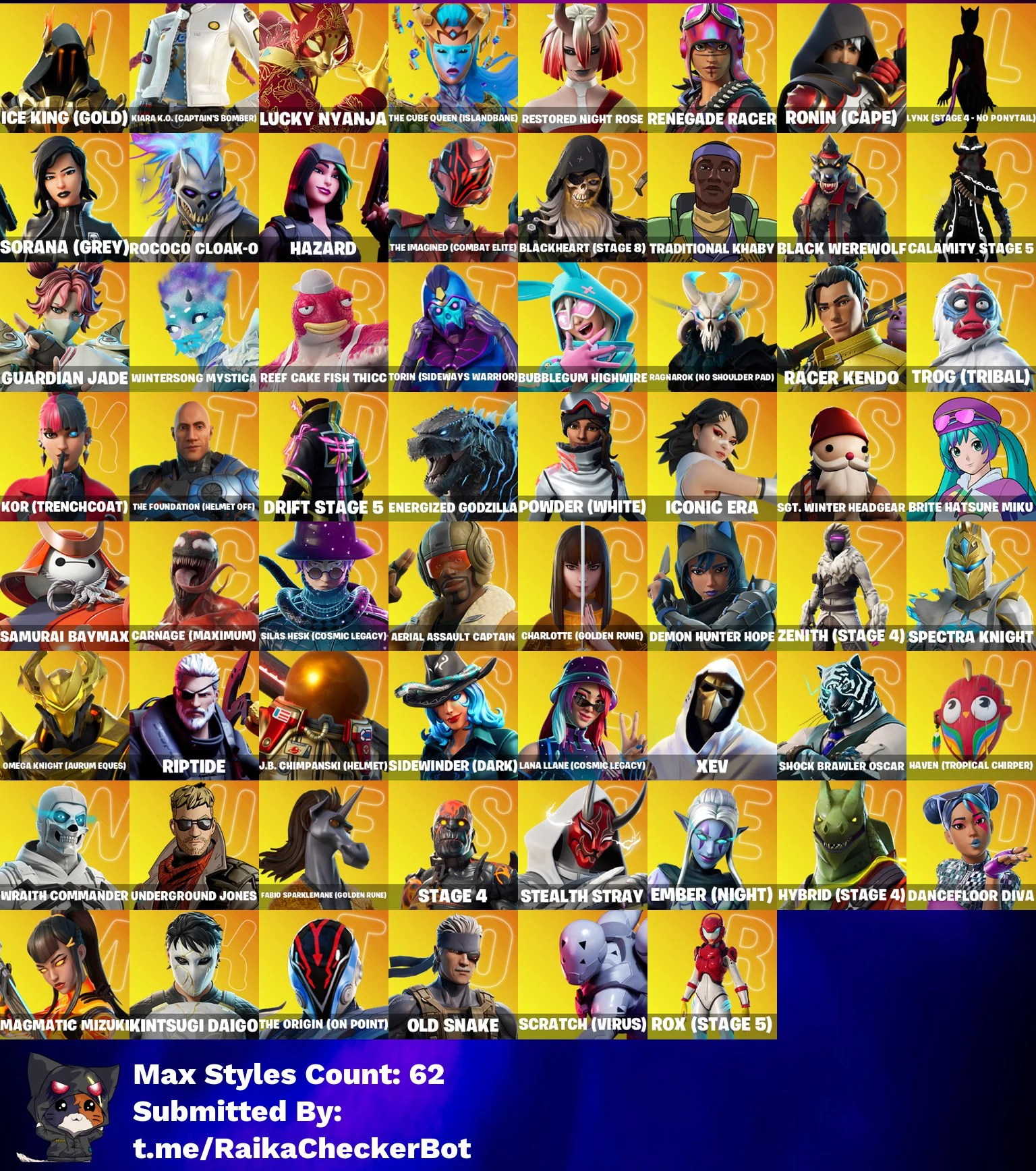 💥 🖥️[ PC / PSN / XBOX ] 🎮 220 Skins 🧟‍♂️ OG STW 🌀 Fusion 👤 Rogue Agent 👻 Raven ⚔️ Ragnarok 🤖 A.I.M. 🧑‍✈️ Raptor 💀 Omega 🕵️‍♂️ Enforcer 🐱 Lynx 🛡️ Gear Specialist Maya 👑 The Cube Queen 💰  V66V