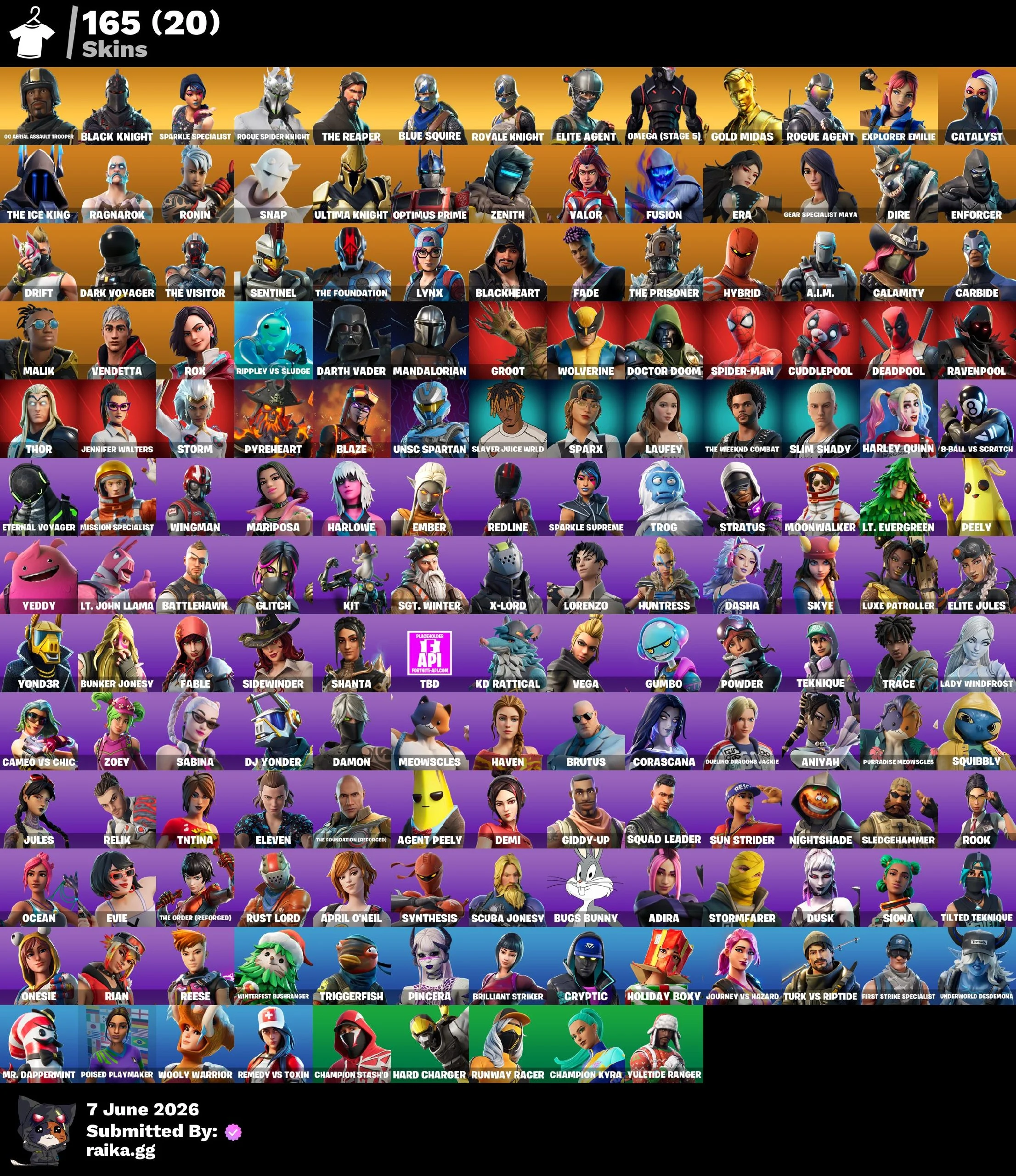 OG EXCLUSIVES DEAL π₯ PC/XBOX π 165 Skins | OG Aerial Assault Trooper | Black Knight | Sparkle Specialist | Rogue Spider Knight | The Reaper | Blue Squire | Royale Knight | Elite Agent | Omega (stage 5) | 6500 VB β image 2