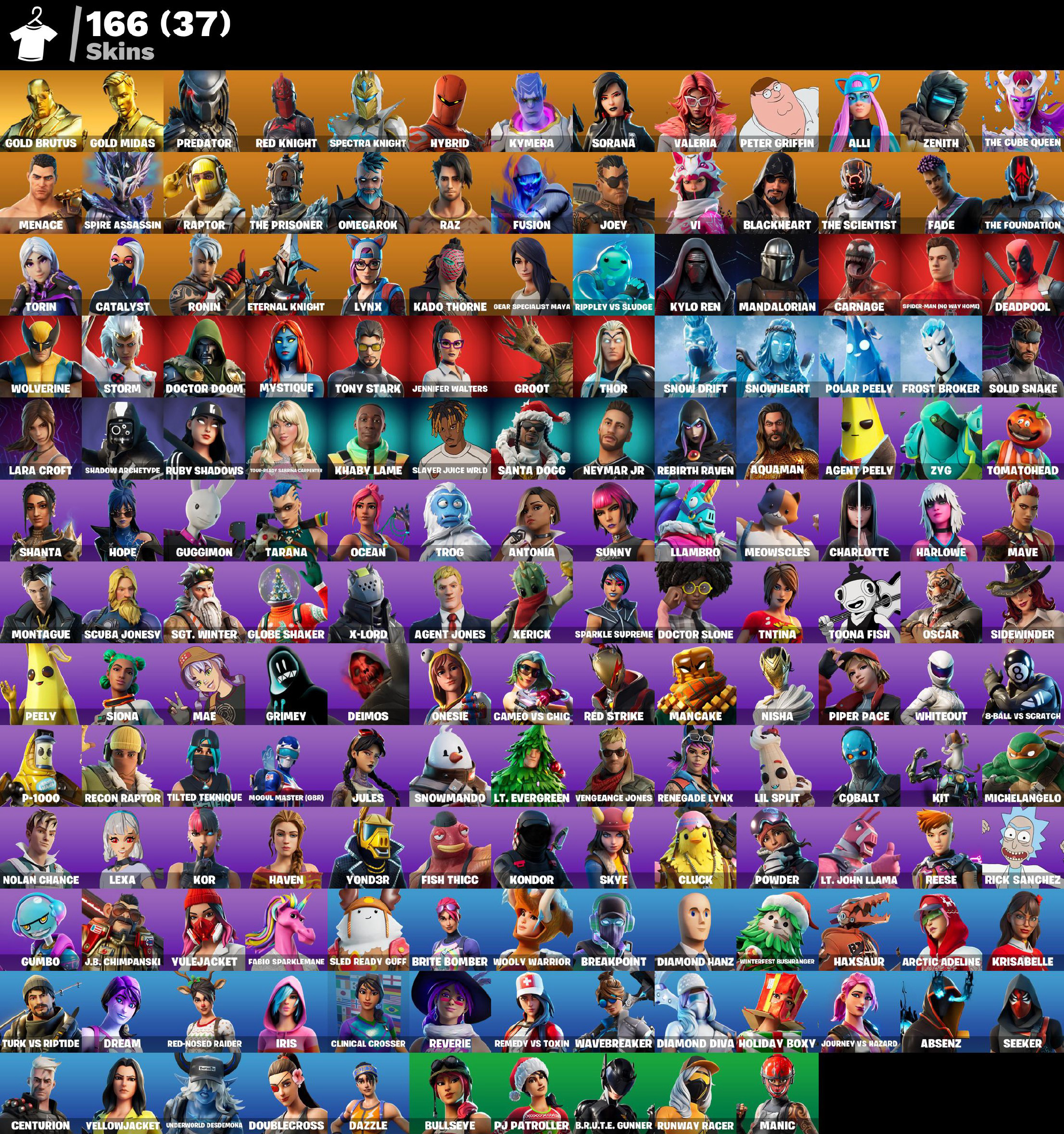 PC,PSN,XBOX 166 SKINS FA ⸱ MANDALORIAN ⸱ FUSION ⸱ SABRINA CARPENTER ⸱ LARA CROFT ⸱ RICK ⸱ KOR ⸱ SANTA DOGG ⸱ DOOM RK392 — image 1