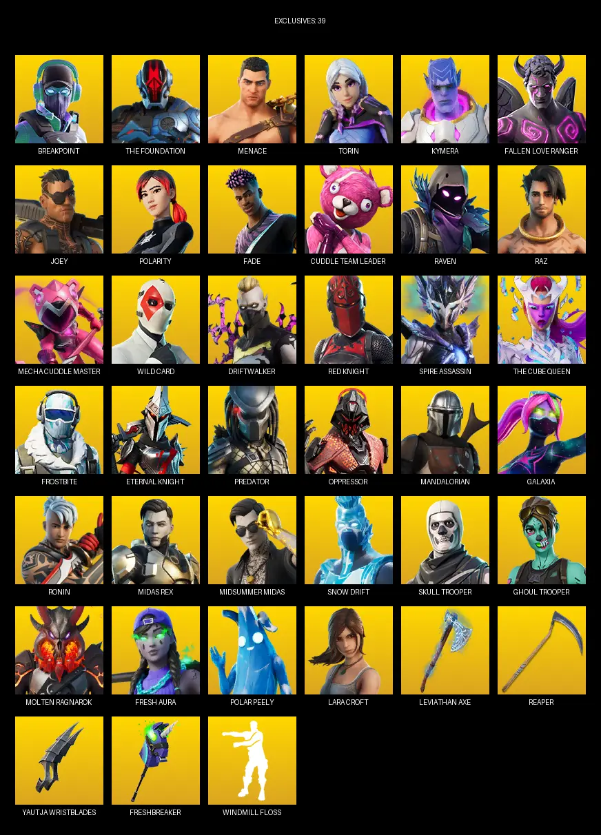 [PC/PSN/XBOX] | 171 skins | Leviathan Axe | Lara Croft | Breakpoint | The Foundation | Menace | Torin | Kymera | Fallen Love Ranger | Joey | #NKM7576