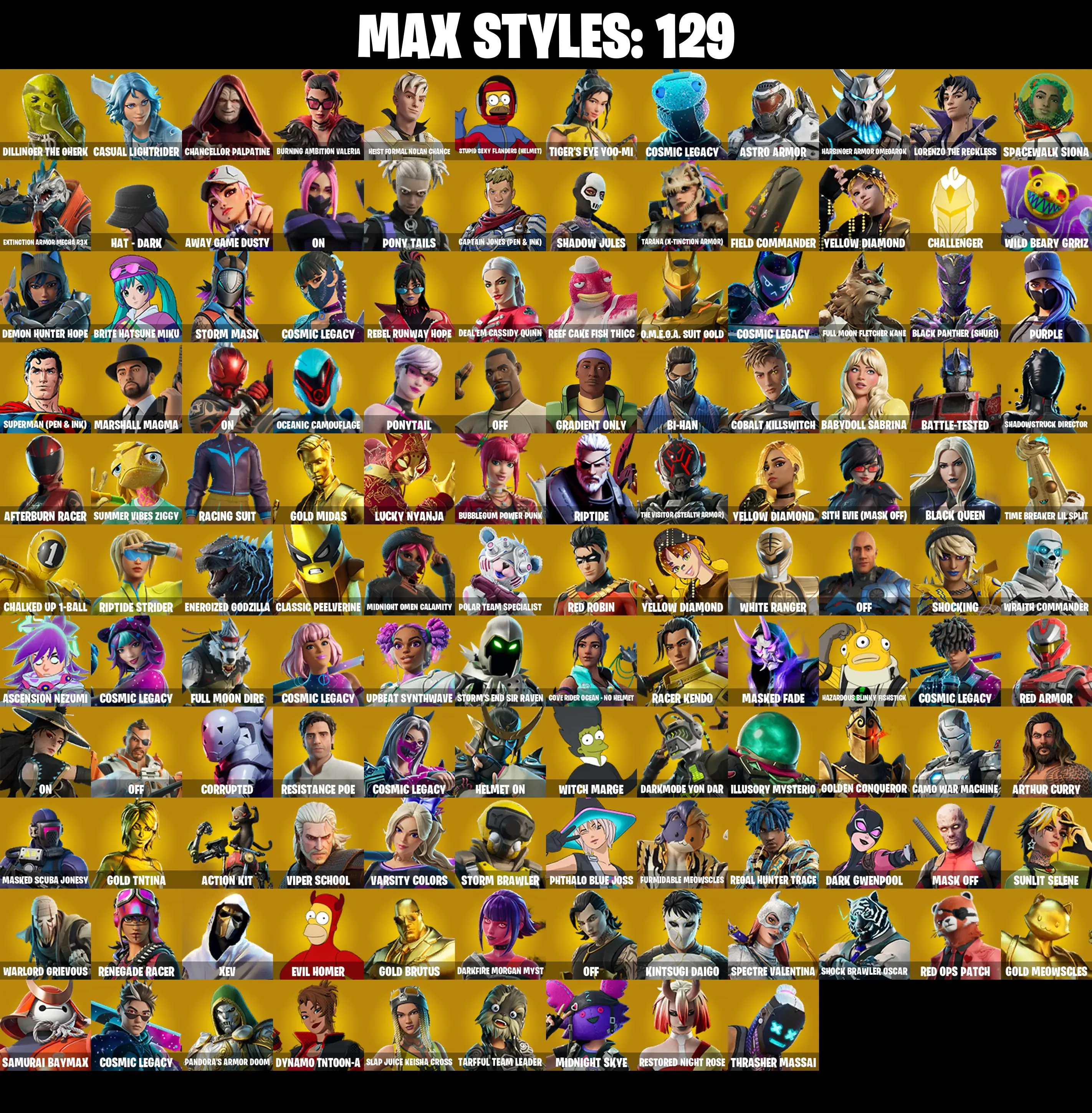 (PC/PSN/XBOX) 275 SKINS π Gold Midas π Gold TNTina π Gold Brutus π Gold Meowscles π Eternal Knight π Raz π Gear Specialist Maya π 650 V-Buck PARENTAL CONTROL β image 3