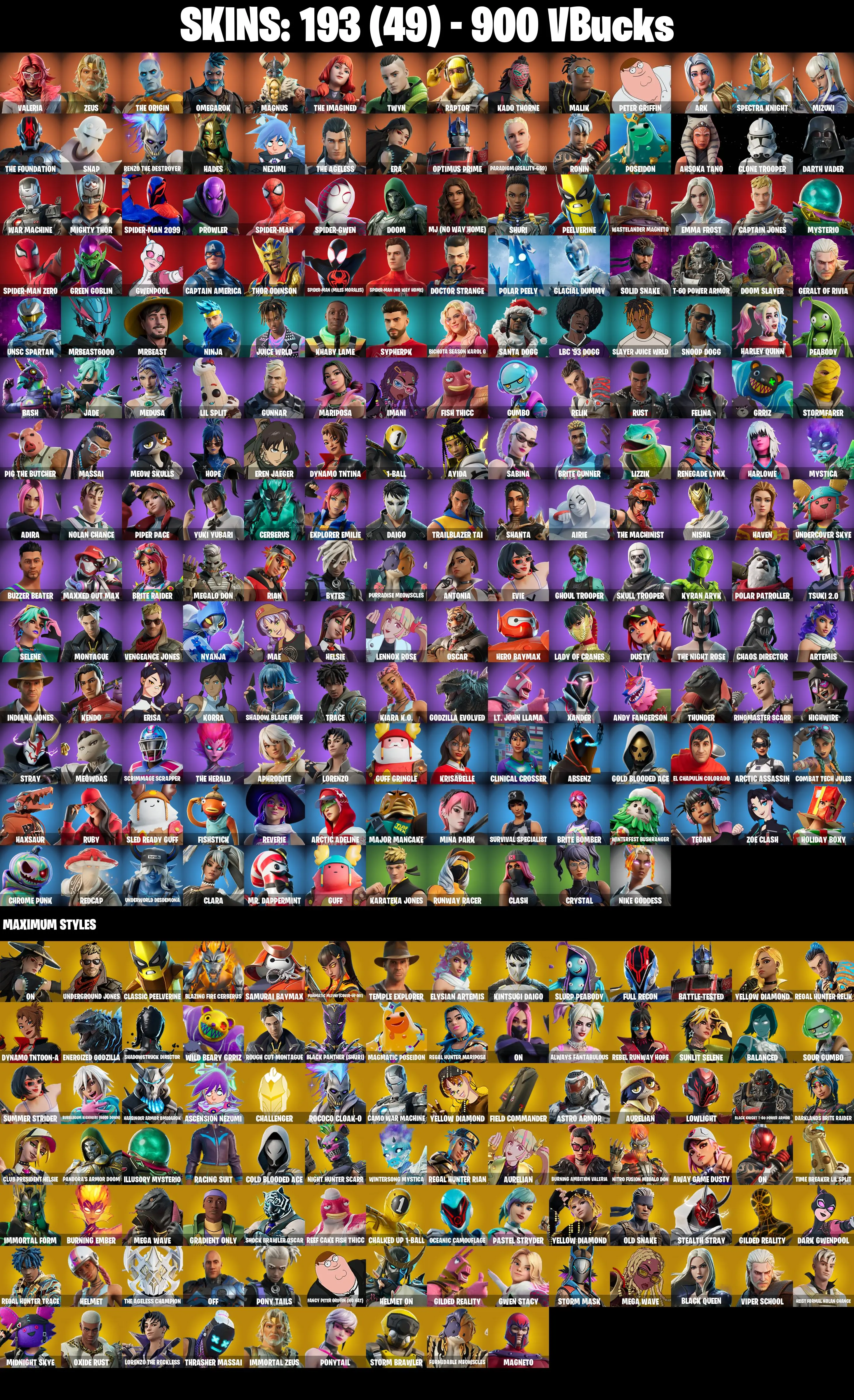 (PC/PSN/XBOX) 193 SKINS / Magnus π° The Imagined π° Raptor π° Zeus π° Paradigm (Reality-659) π° Renzo the Destroyer π° The Foundation π° 900 V-Buck PARENTAL CONTROL β image 2
