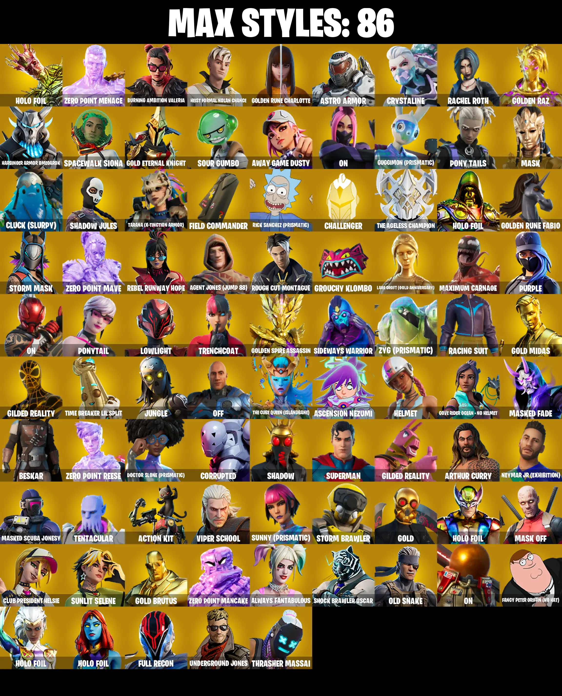 (PC/PSN/XBOX) OG STW π 296 SKINS π Kratos π Gold Midas π Gold Brutus π Tart Tycoon π Striker Specialist π Naruto Uzumaki π 350 V-Buck PARENTAL CONTROL β image 3