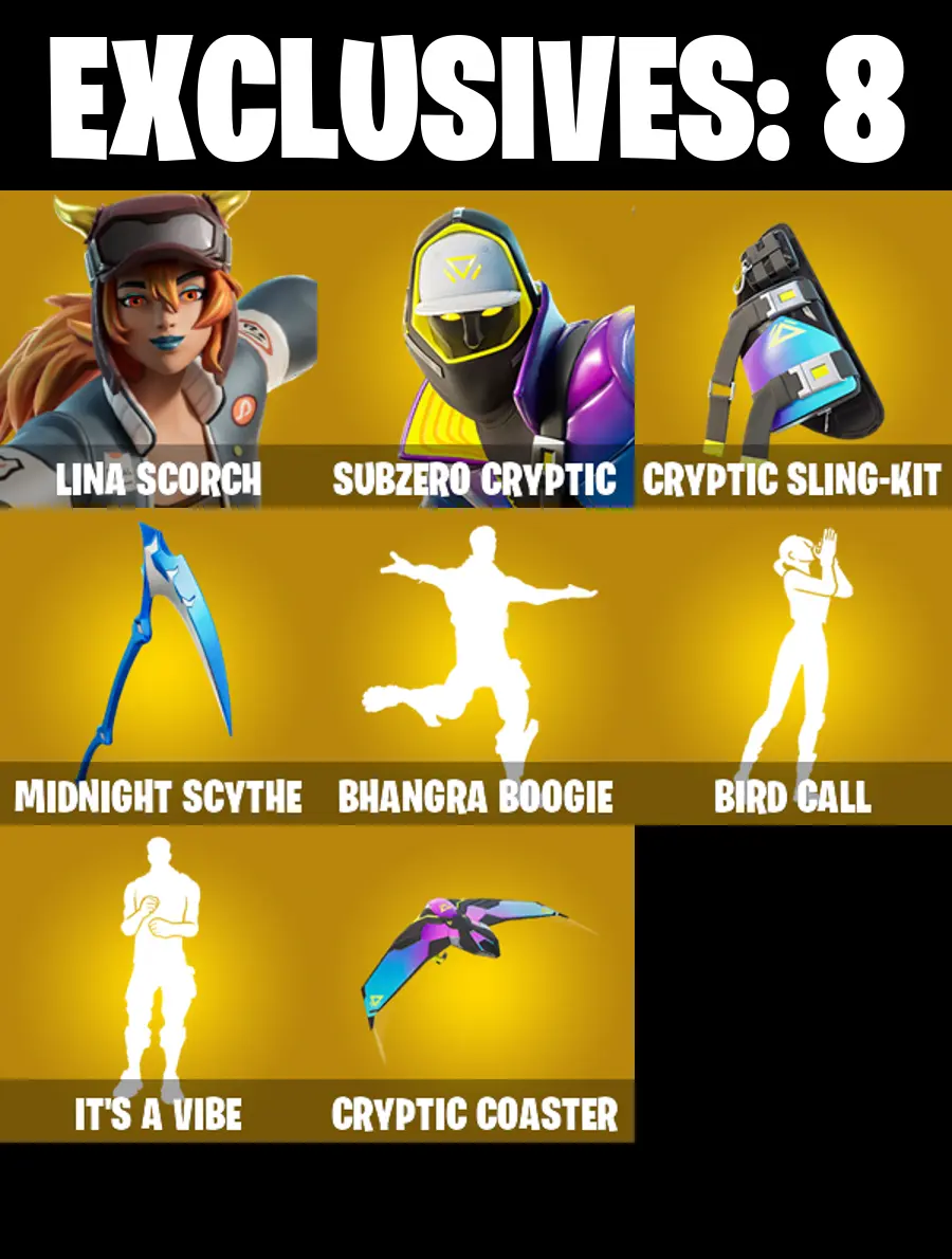 (PC/PSN/XBOX) 144 SKINS π« Renegade Raider β‘οΈ Lina Scorch π Subzero Cryptic β‘οΈ Zeus π Kado Thorne β‘οΈ Son Goku π Valeria | 200 V-Buck | PARENTAL CONTROLS β image 1