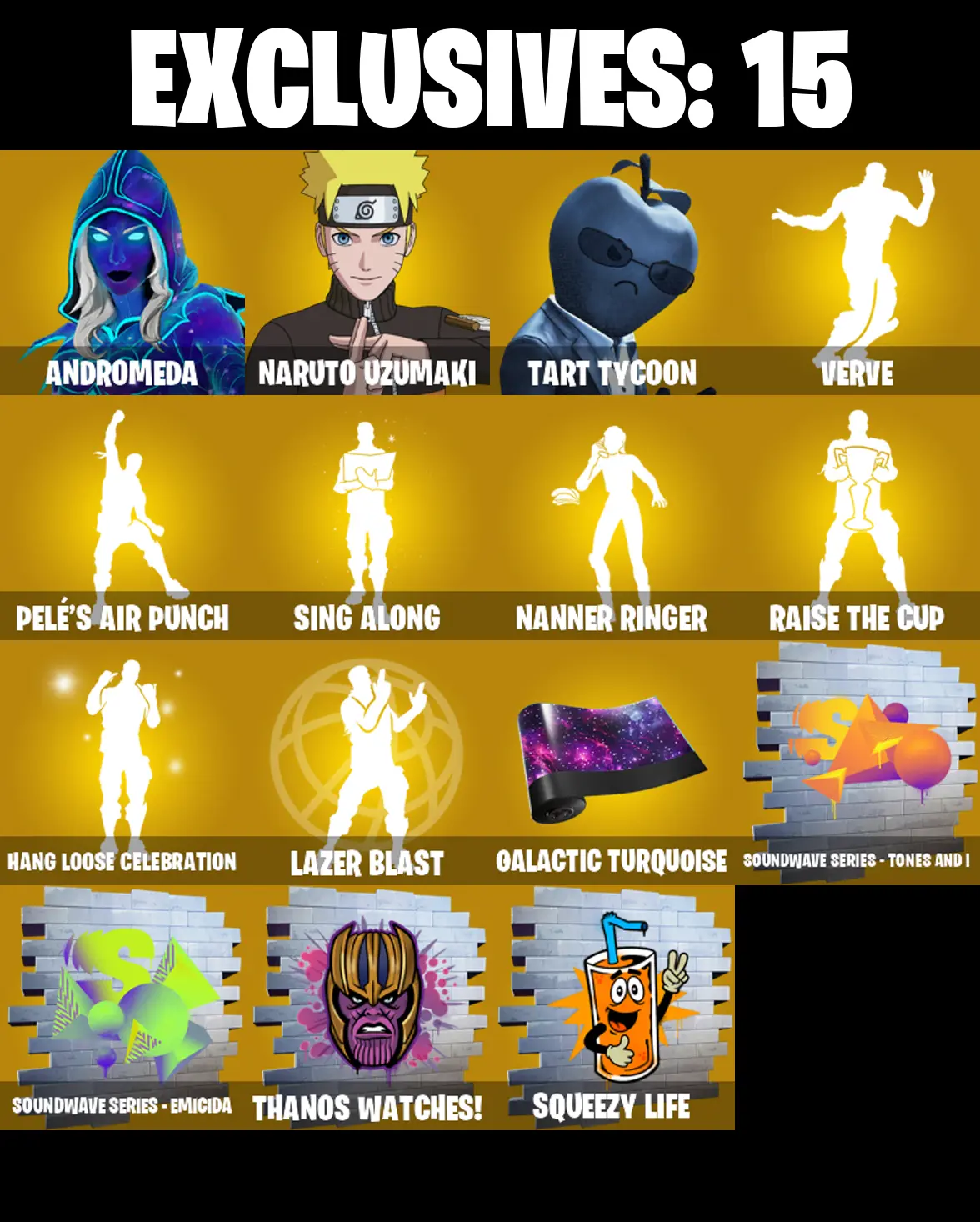 (PC/PSN/XBOX) 176 SKINS π« Andromeda β‘οΈ Naruto Uzumaki π Tart Tycoon β‘οΈ Zeus π Kado Thorne β‘οΈ Ronin π Fade β‘οΈ Era | 850 V-Buck | PARENTAL CONTROLS β image 1