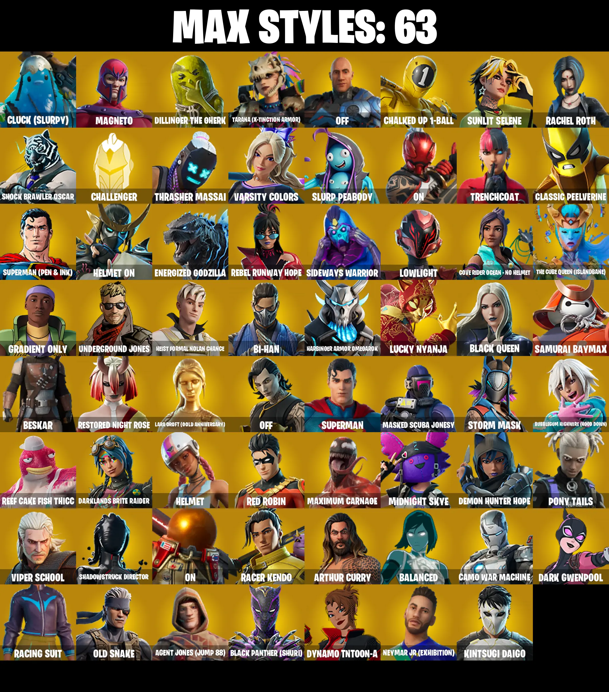 (PC/PSN/XBOX) 176 SKINS π« Andromeda β‘οΈ Naruto Uzumaki π Tart Tycoon β‘οΈ Zeus π Kado Thorne β‘οΈ Ronin π Fade β‘οΈ Era | 850 V-Buck | PARENTAL CONTROLS β image 3