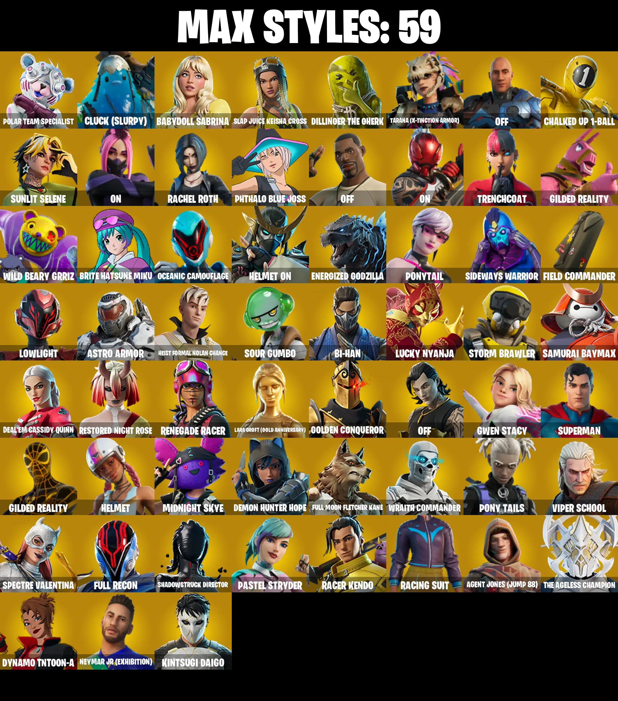 (PC/PSN/XBOX) 169 SKINS π« Lina Scorch β‘οΈ Subzero Cryptic π Snap β‘οΈ Frostbite π Twyn β‘οΈ Ronin π Malik β‘οΈ Joltara π Midas Rex | 0 V-Buck | PARENTAL CONTROLS β image 3