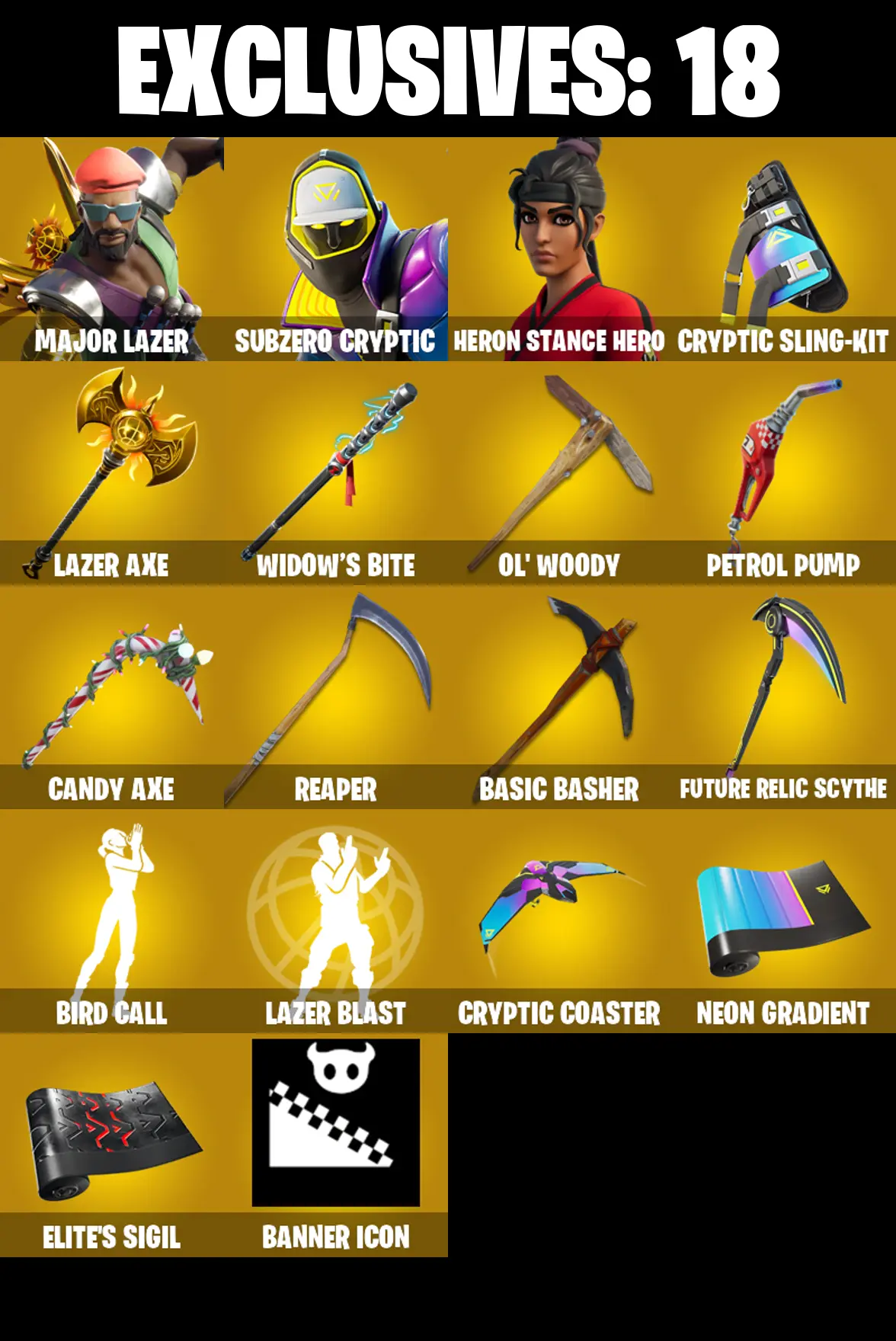 (PC/XBOX) 262 SKINS π₯ Major Lazer π₯ Subzero Cryptic π₯ Heron Stance Hero π₯ Mecha Cuddle Master π₯ Galaxy Scout π₯ Backlash π₯ Torin π₯ 50 V-Bucπ₯ PARENTAL CONTROLS β image 1