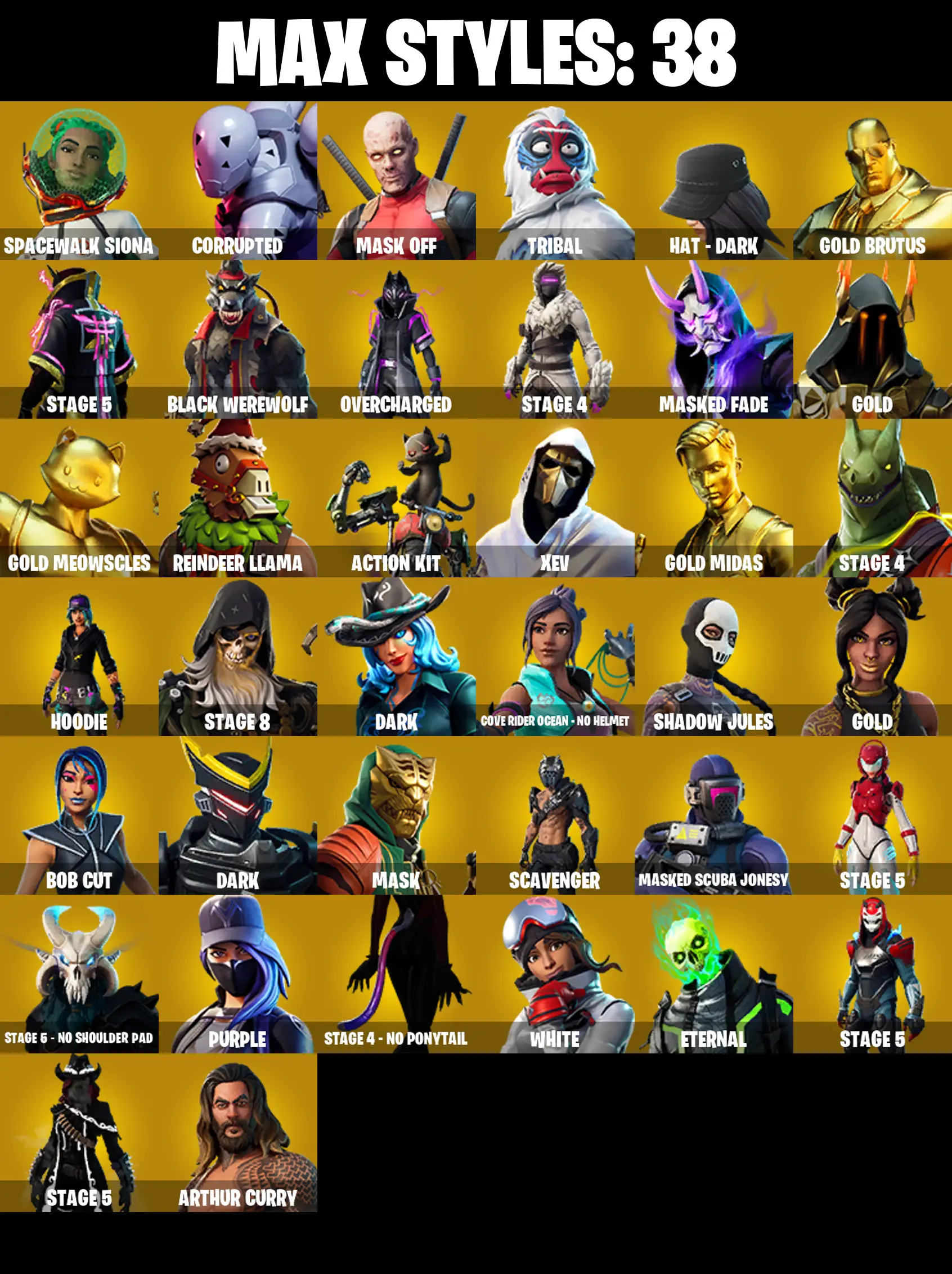 (PC/PSN/XBOX) 142 SKINS π« The Reaper β‘οΈ Elite Agent π Gold Brutus β‘οΈ Gold Meowscles π Gold Midas β‘οΈ Wingman π Rogue Agent | 950 V-Buck | PARENTAL CONTROLS β image 3