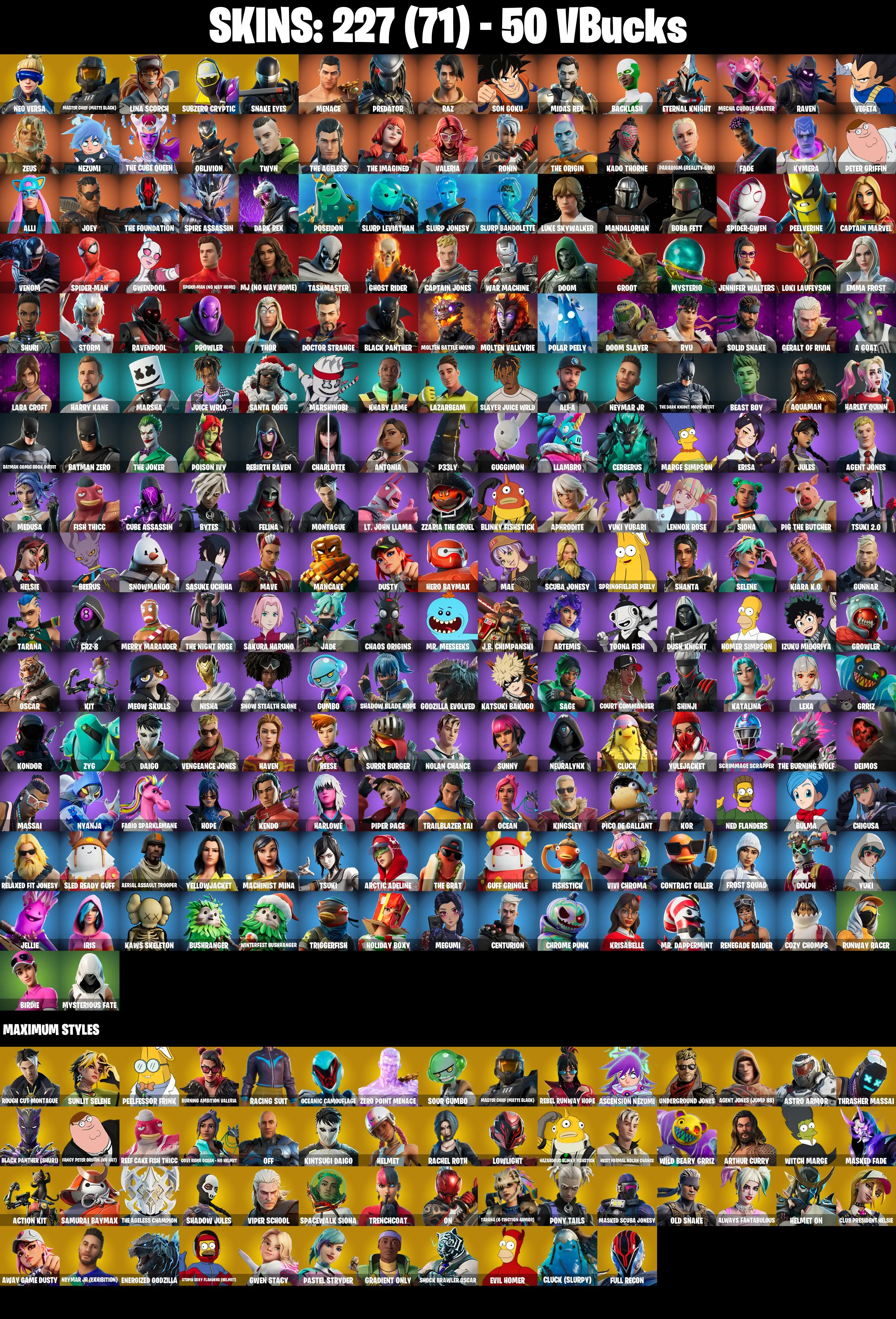 (PC) 227 SKINS π₯ Renegade Raider π₯ Aerial Assault Trooper π₯ Neo Versa π₯ Master Chief (Matte Black) π₯ Lina Scorch π₯ 50 VB | PARENTAL CONTROLS β image 2