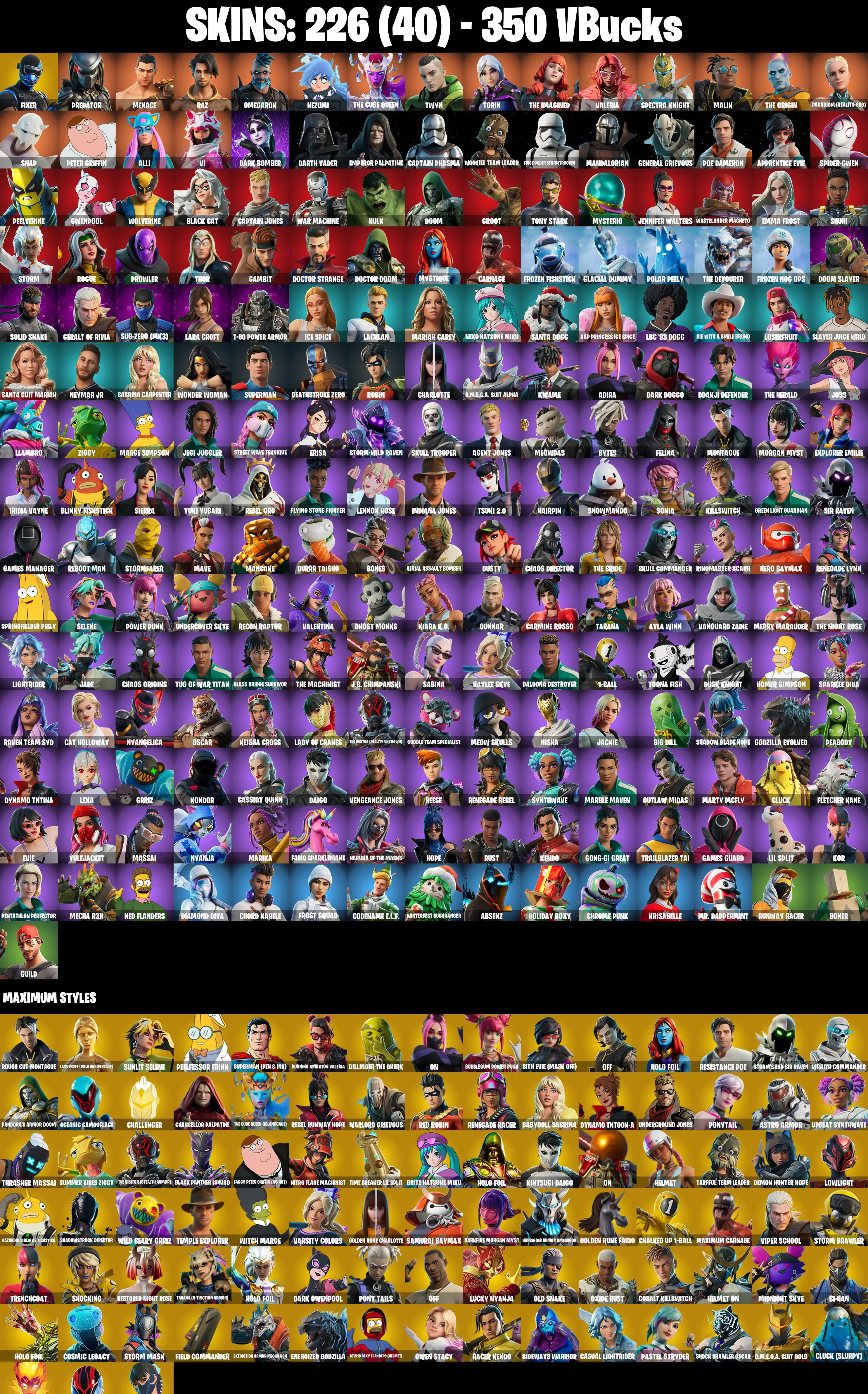 (PC/PSN) 226 SKINS π₯ Fixer π₯ Predator π₯ Menace π₯ Raz π₯ Omegarok π₯ Nezumi π₯ The Cube Queen π₯ Twyn π₯ Torin π₯ The Imagined π₯ 350 VB | PARENTAL CONTROLS β image 2