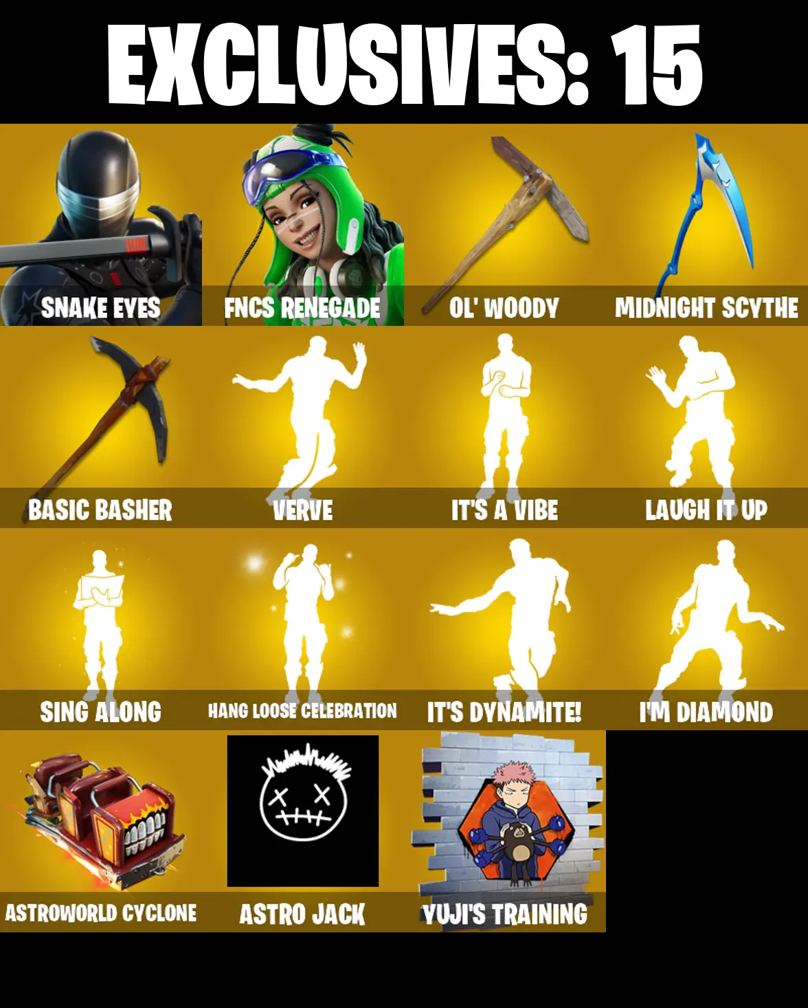 (PC/PSN) 191 SKINS π₯ Renegade Raider π₯ Snake Eyes π₯ FNCS Renegade π₯ Renzo the Destroyer π₯ Menace π₯ Raz π₯ Hades π₯ Joey π₯ 250 V-Bucks PARENTAL CONTROLS β image 1