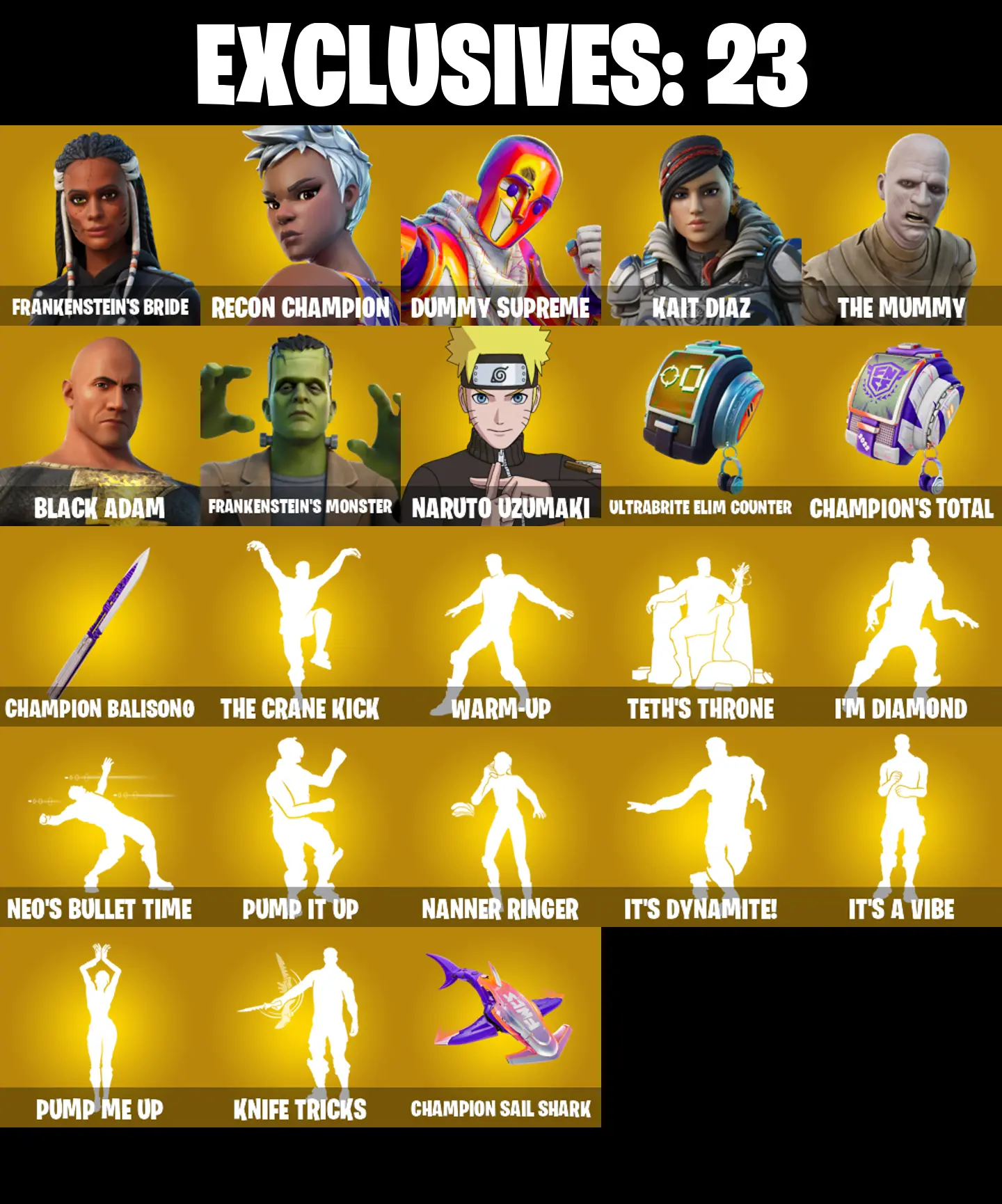 (PC/PSN/XBOX) 375 SKINS π« Frankenstein's Bride β‘οΈ Recon Champion π Dummy Supreme β‘οΈ Kait Diaz π The Mummy β‘οΈ Black Adam | 1000 V-Buck | PARENTAL CONTROLS β image 1