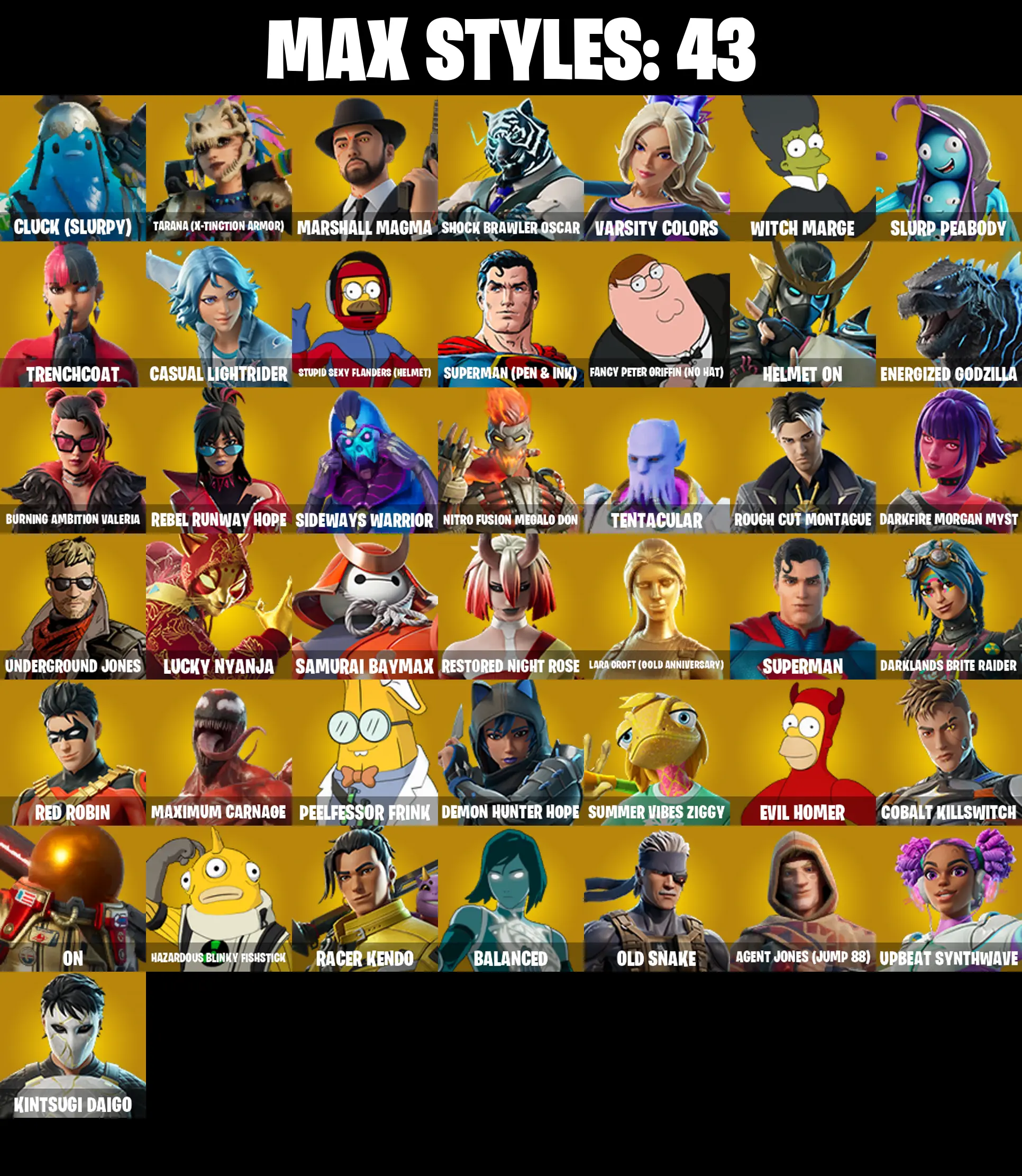 (PC/PSN/XBOX) 144 SKINS π« Renegade Raider β‘οΈ Naruto Uzumaki π Zeus β‘οΈ Ronin π Joltara β‘οΈ Kymera π Valeria β‘οΈ Menace π Raz | 300 V-Buck | PARENTAL CONTROLS β image 3