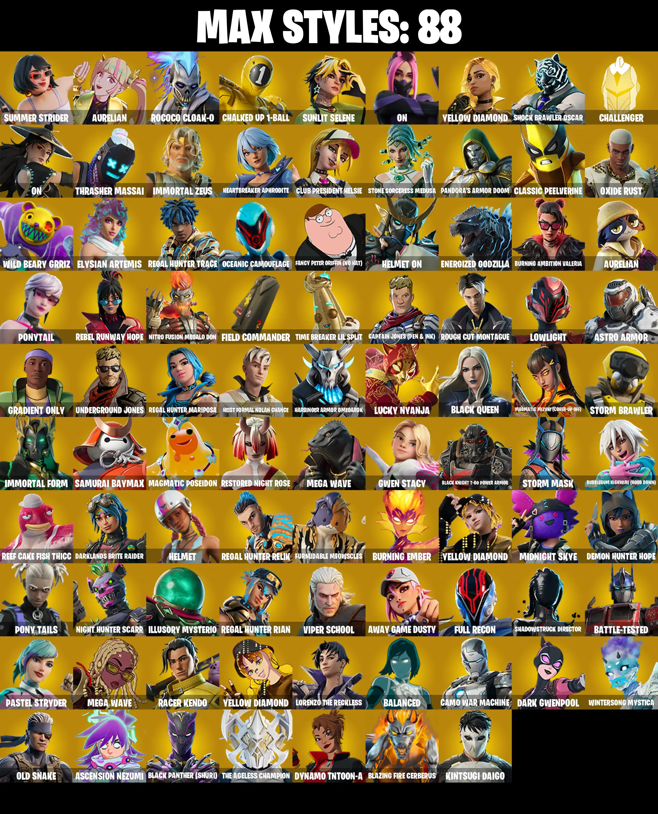 (PC/PSN/XBOX) 166 SKINS π« Backlash β‘οΈ Optimus Prime π Zeus β‘οΈ Snap π Twyn β‘οΈ Kado Thorne π Malik β‘οΈ Polarity π Era β‘οΈ The Ageless | 50 V-Buck | PARENTAL CONTROLS β image 3