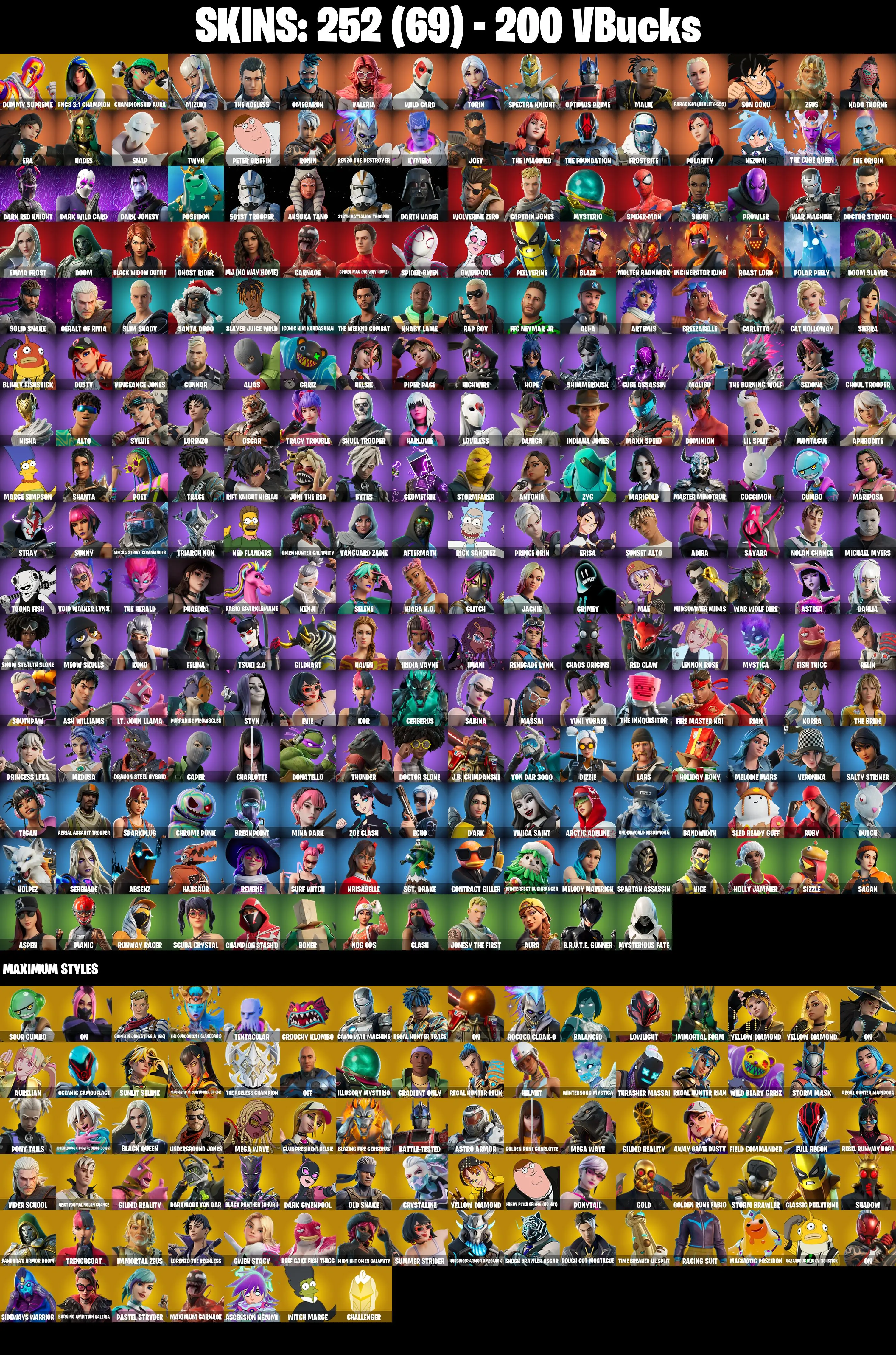 (PC) 252 SKINS π₯ Aerial Assault Trooper π₯ Dummy Supreme π₯ FNCS 3:1 Champion π₯ Championship Aura π₯ Mizuki π₯ The Ageless π₯ 200 VB π₯ PARENTAL CONTROLS β image 2