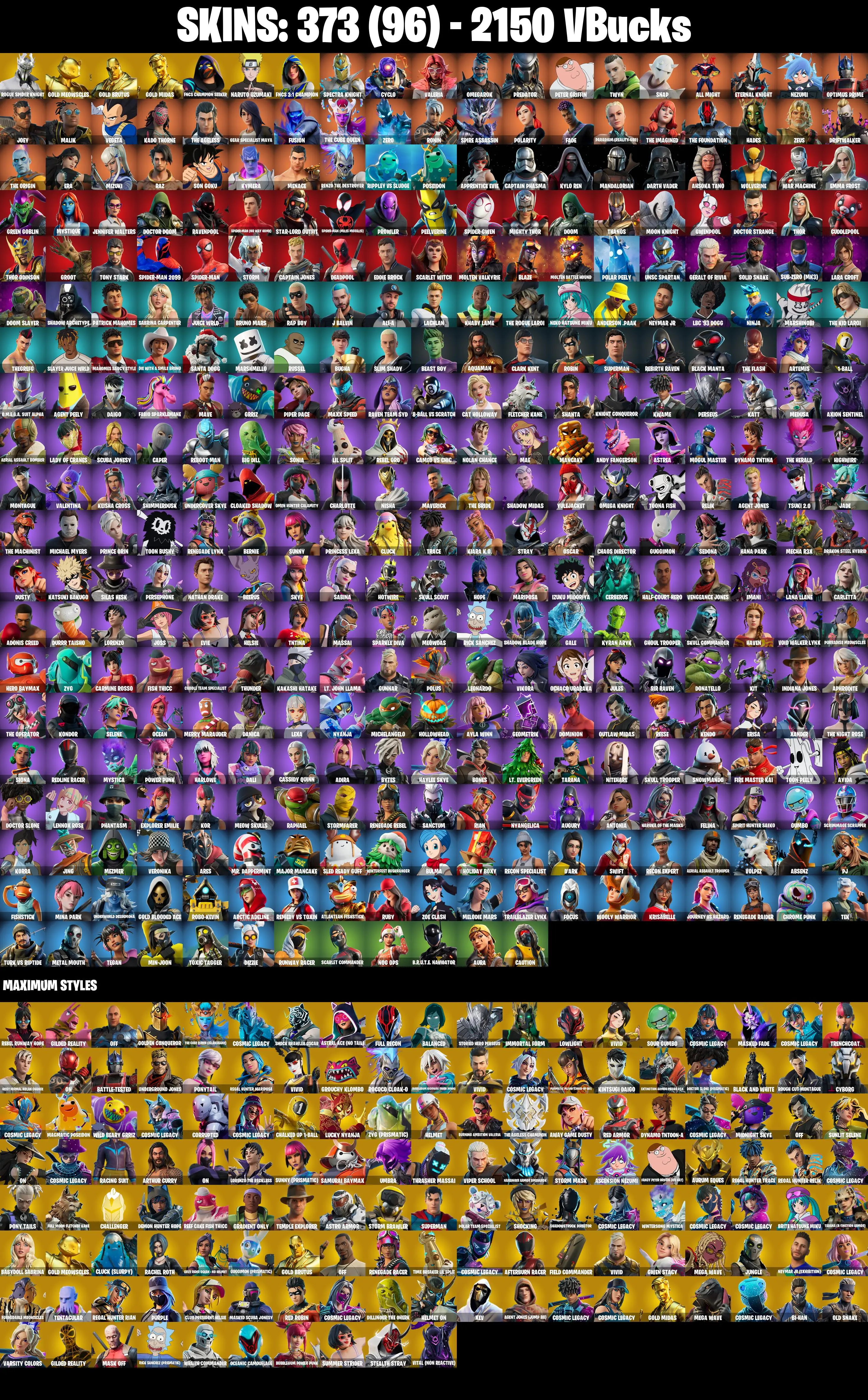 (PC/PSN) 373 SKINS π₯ Renegade Raider π₯ Aerial Assault Trooper π₯ Rogue Spider Knight π₯ Gold Meowscles π₯ Gold Brutus π₯ 2150 VB | PARENTAL CONTROLS β image 2
