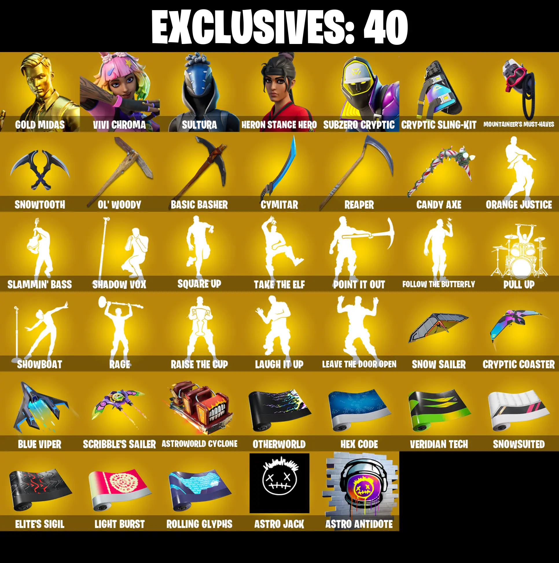 (PC/XBOX) 153 SKINS π₯ Gold Midas π₯ Vivi Chroma π₯ Sultura π₯ Heron Stance Hero π₯ Subzero Cryptic π₯ Valeria π₯ The Prisoner π₯ 900 V-Buc PARENTAL CONTROLS β image 1