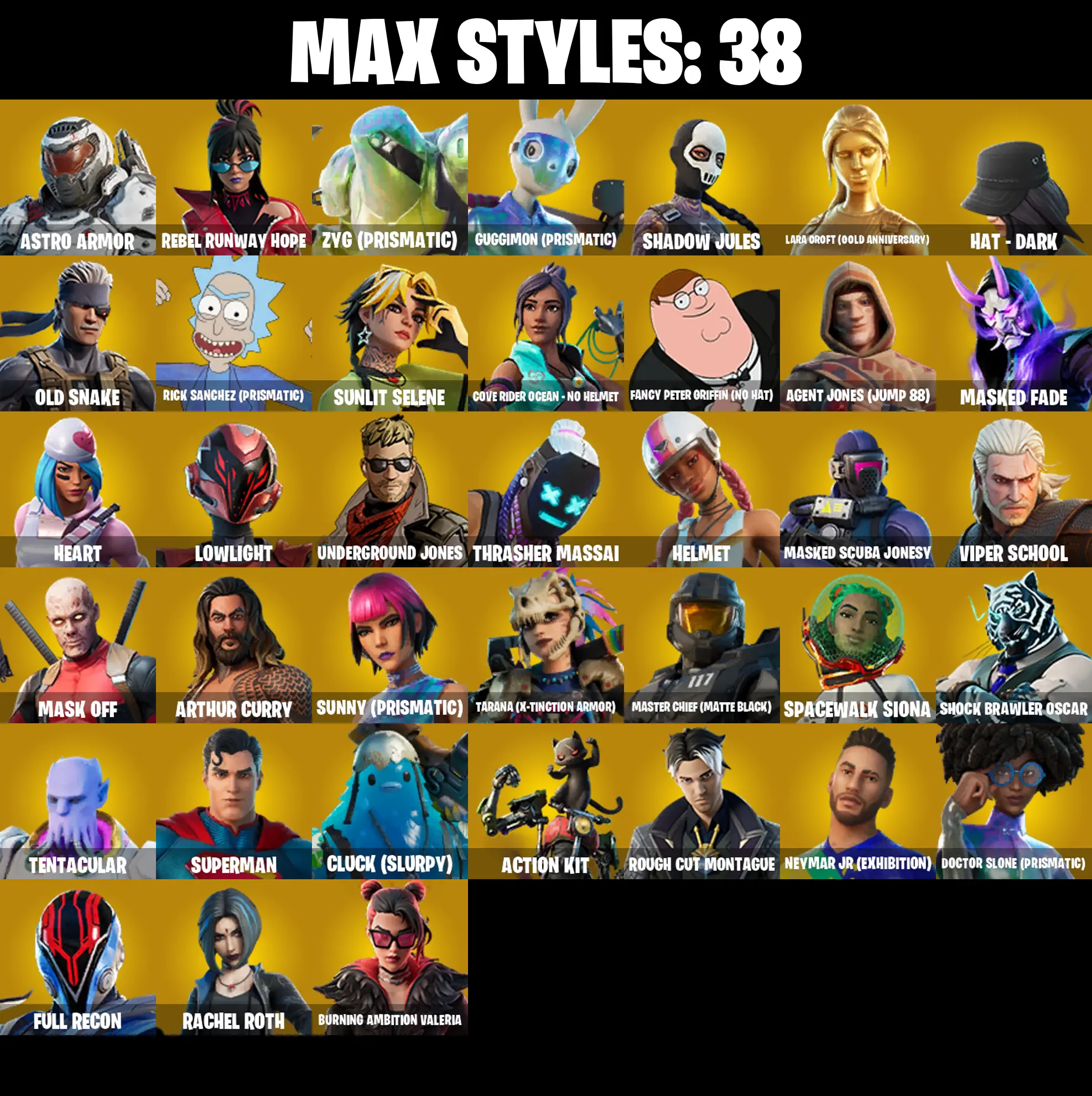 (PC/PSN) 162 SKINS π₯ Kratos π₯ Master Chief (Matte Black) π₯ Snake Eyes π₯ FNCS Champion Seeker π₯ Major Glory π₯ Valeria π₯ 350 V-Buc PARENTAL CONTROLS β image 3