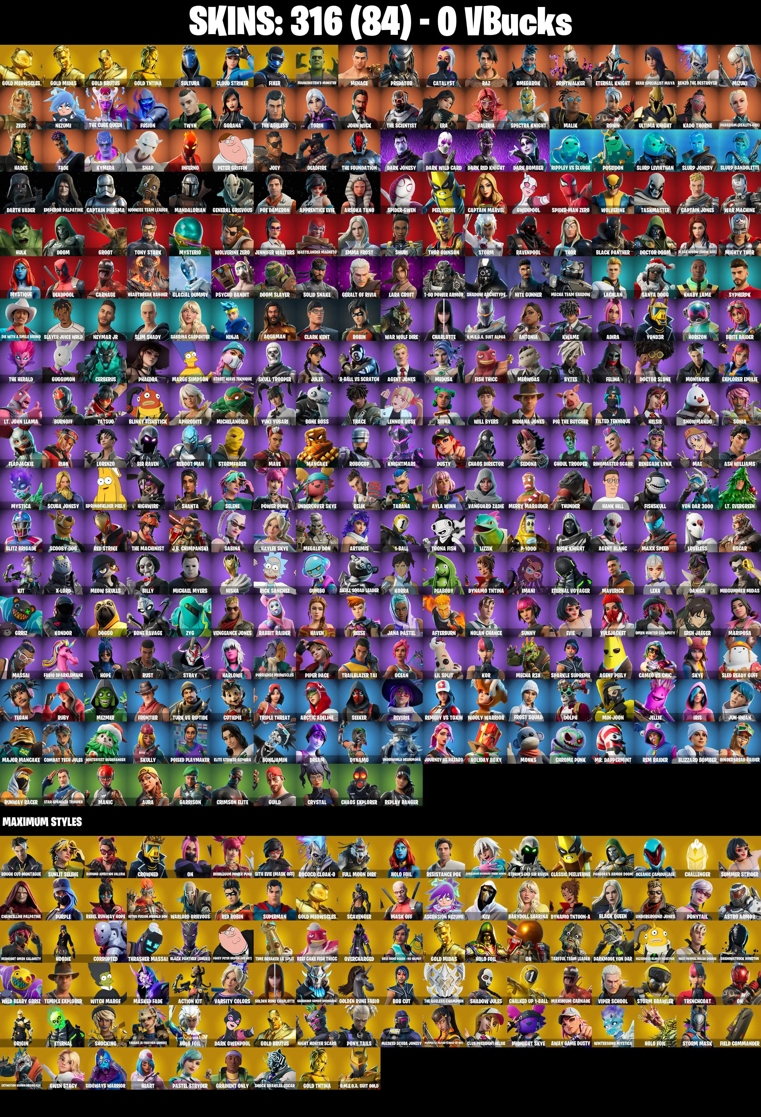 (PC) 316 SKINS π₯ Gold Meowscles π₯ Gold Midas π₯ Gold Brutus π₯ Gold TNTina π₯ Sultura π₯ Cloud Striker π₯ Fixer | PARENTAL CONTROLS β image 2
