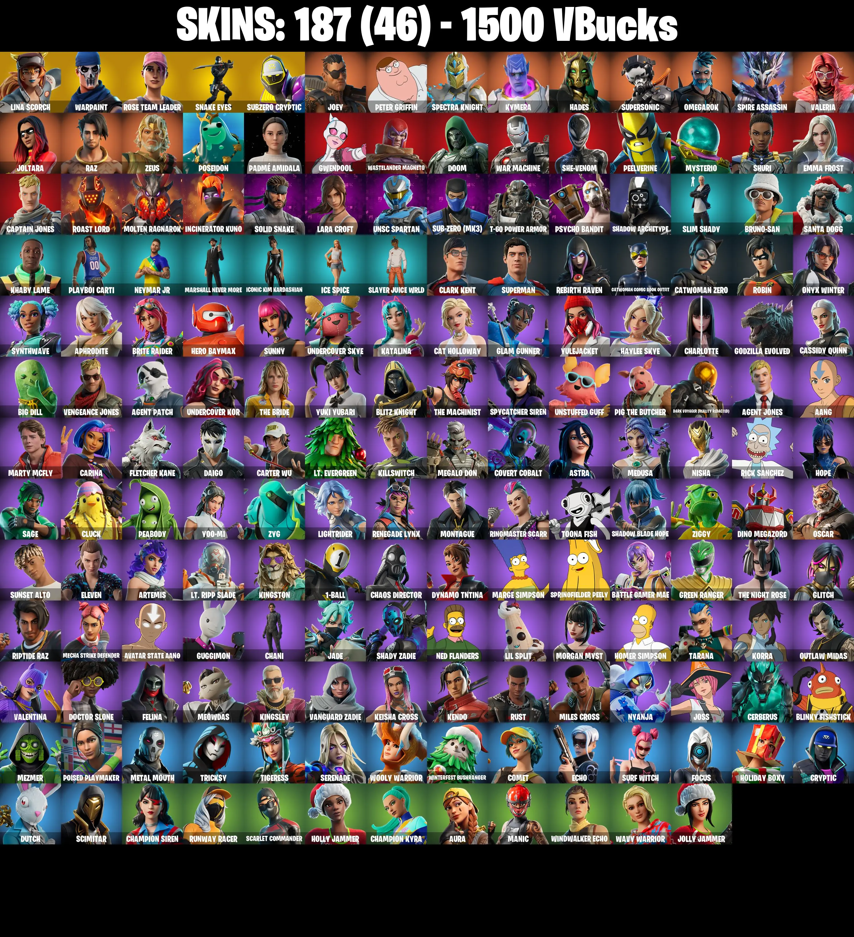 (PC/XBOX) OG STW π₯ 187 SKINS π₯ Lina Scorch π₯ Snake Eyes π₯ Subzero Cryptic π₯ Joey π₯ Peter Griffin π₯ Spectra Knight π₯ Kymera π₯ 1500 V-Buc PARENTAL CONTROLS β image 2