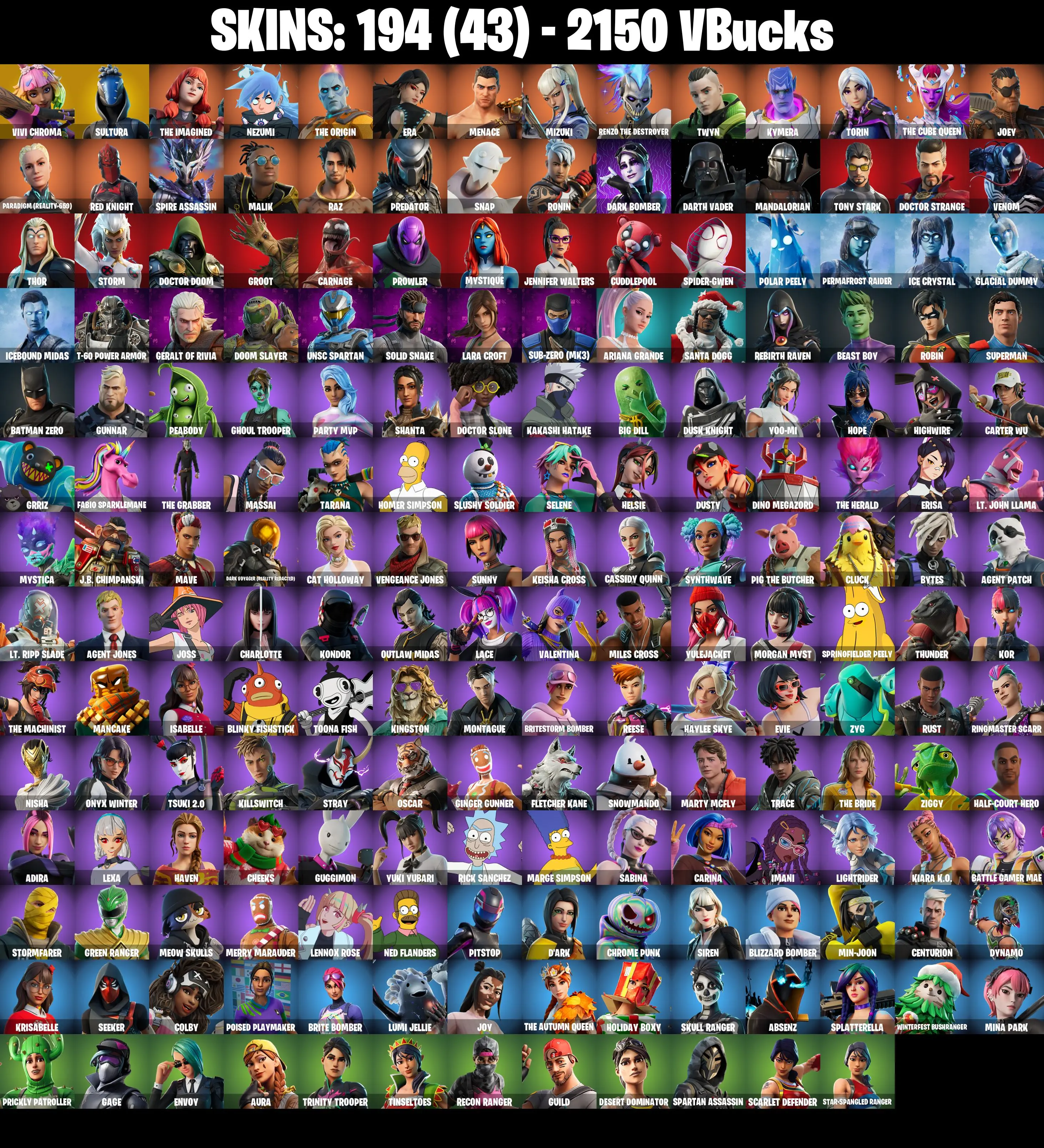(PC/XBOX) 194 SKINS π₯ Vivi Chroma π₯ Sultura π₯ The Imagined π₯ Nezumi π₯ The Origin π₯ Era π₯ Menace π₯ Mizuki π₯ Renzo the Destroyer π₯ 2150 V-Buc PARENTAL CONTROLS β image 2
