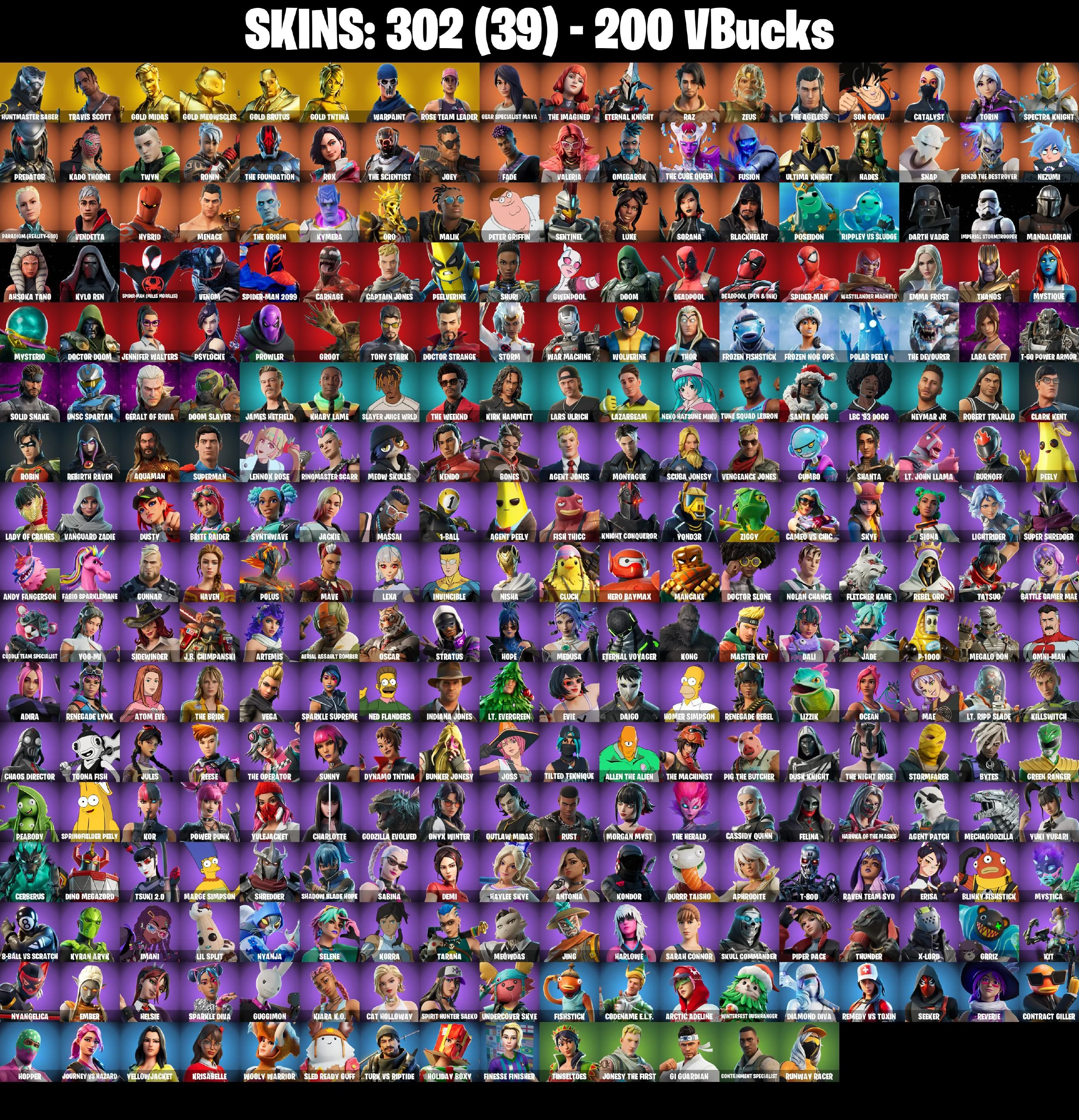 (PC/PSN) 200 VB) OG STW π₯ 302 SKINS π₯ HUNTMASTER SABER π₯ TRAVIS SCOTT π₯ GOLD MIDAS π₯ GOLD MEOWSCLES π₯ GOLD BRUTUS π₯ GOLD TNTIN | PARENTAL CONTROLS β image 1