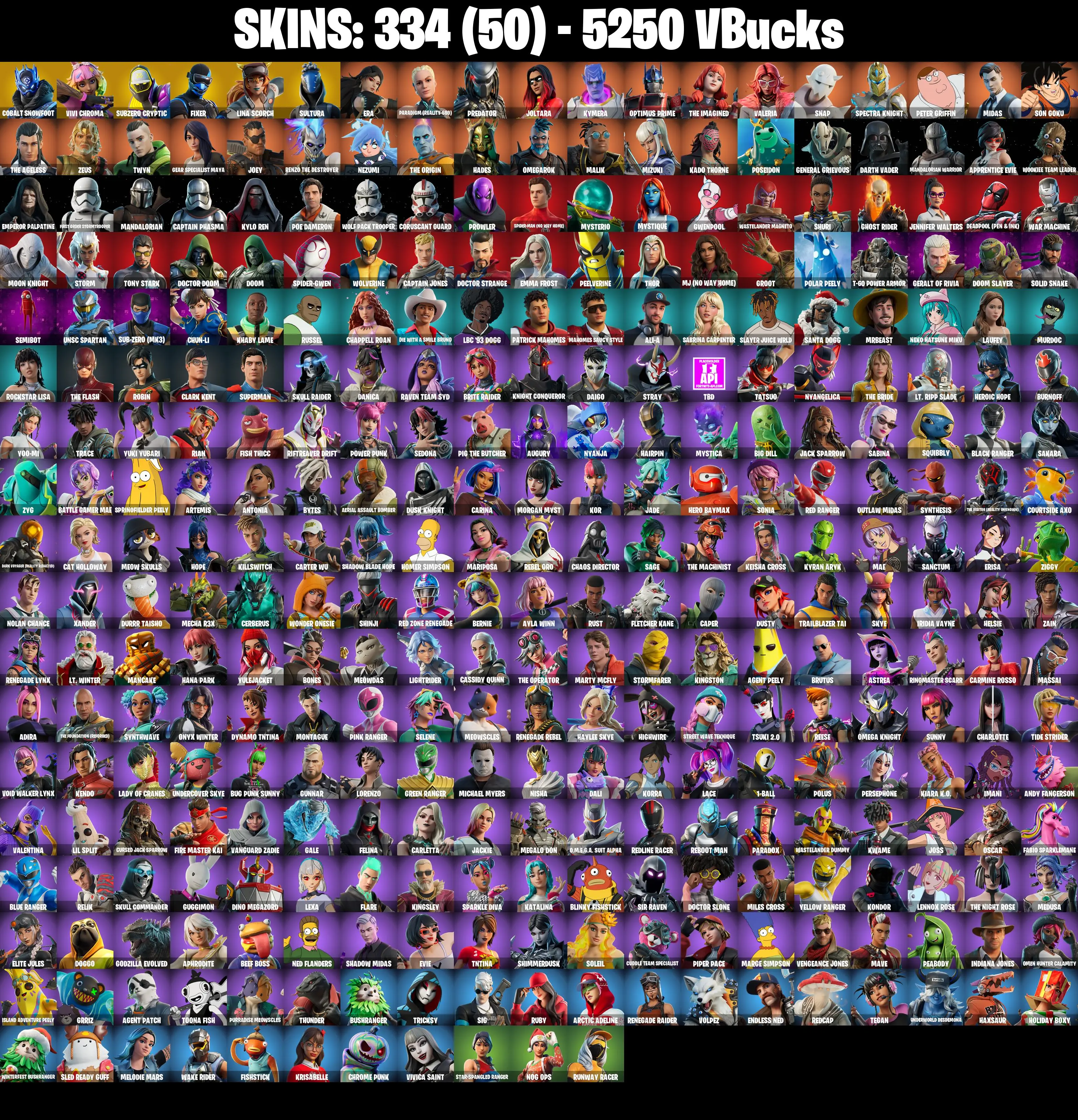(PC/PSN/XBOX) 334 SKINS π Renegade Raider π Cobalt Snowfoot π Vivi Chroma π Subzero Cryptic π Fixer π Lina Scorch π Sultura π 5250 V-Buck PARENTAL CONTROL β image 2