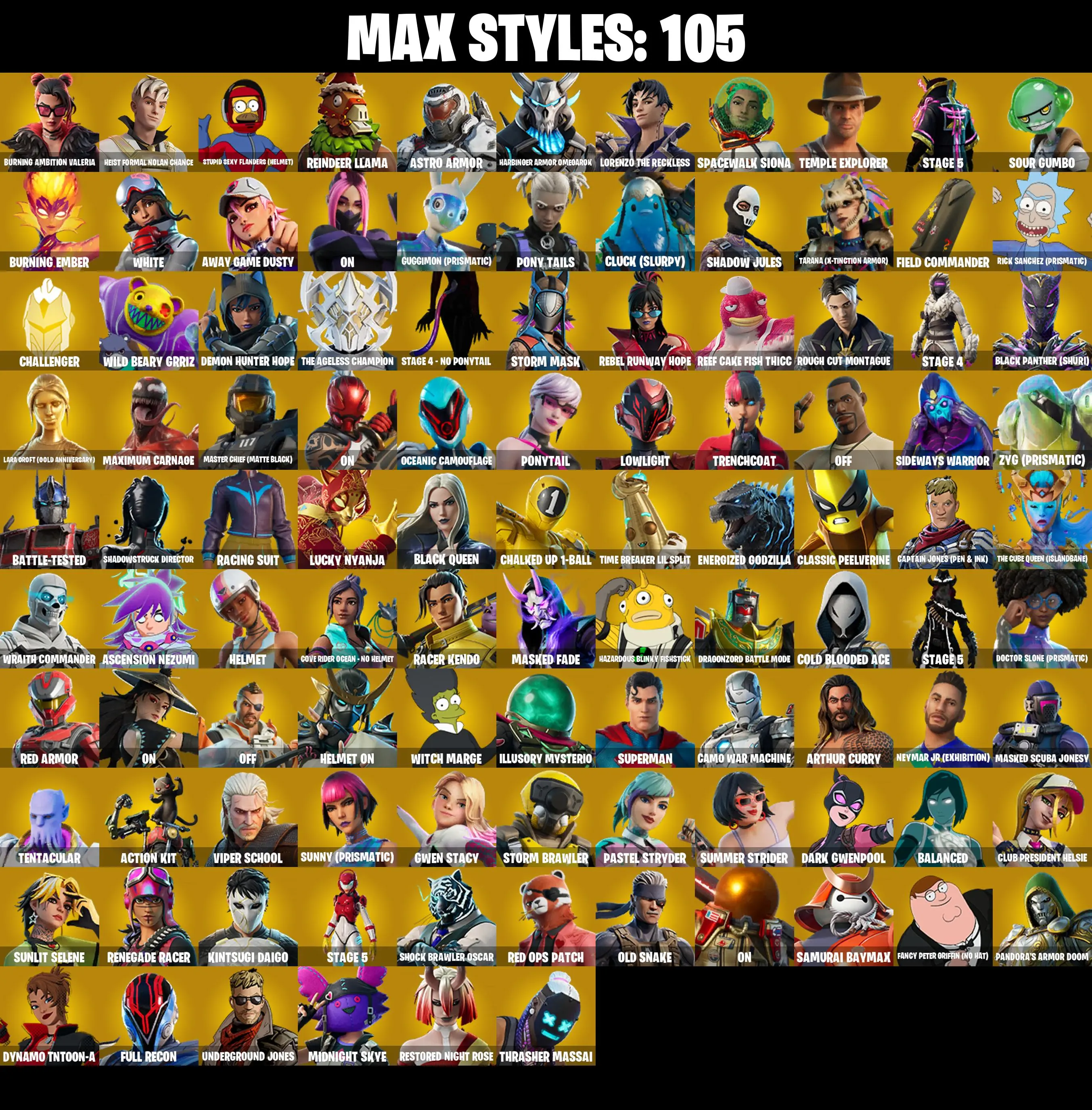 (PC/PSN) 304 SKINS / Renegade Raider π° Master Chief (Matte Black) π° Black Adam π° Naruto Uzumaki π° Eternal Knight π° Raz π° Torin π° 0 V-Buck PARENTAL CONTROL β image 3