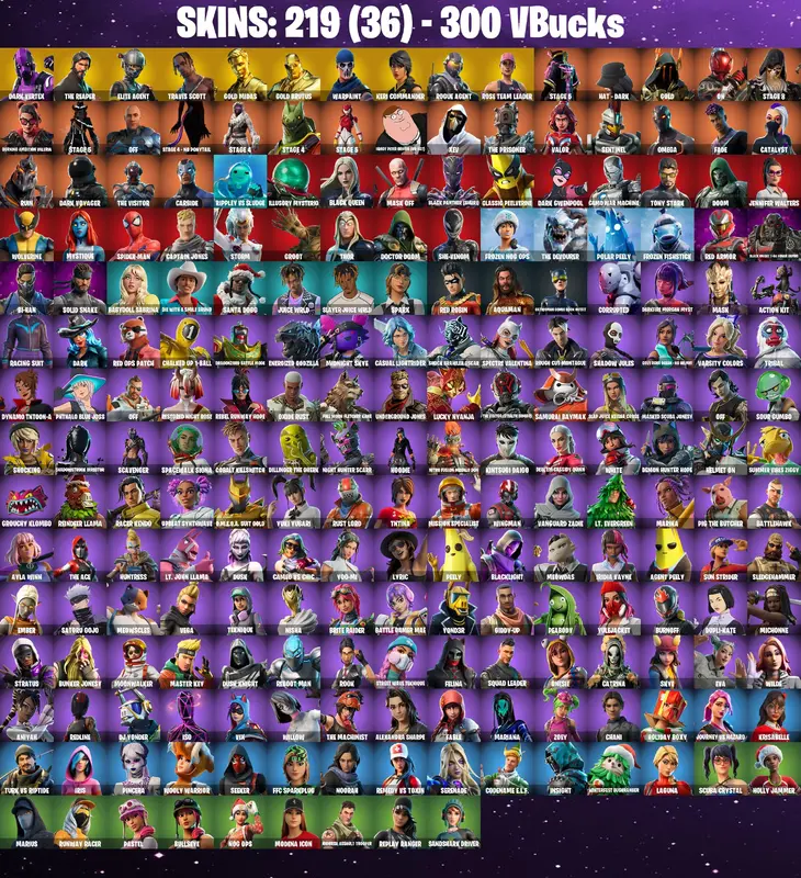[PC/PSN/XBOX] 219 Skins | Dark Vertex | Travis Scott | The Reaper | Elite Agent | Gold Midas | Gold Brutus | Keri Commander | Rogue Agent | OG STW