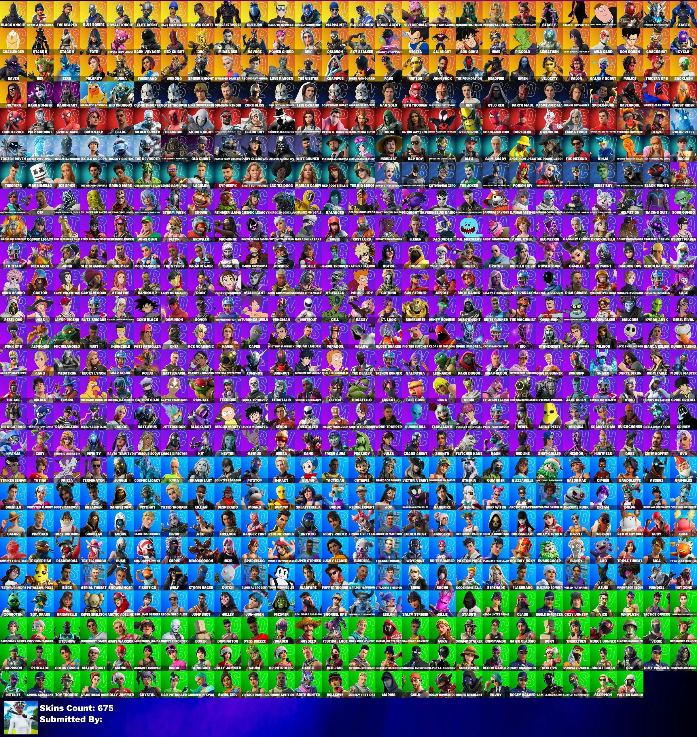 [PC/PSN] 675 Skins | Black Knight | Travis Scott | Vivi Chroma | Sparkle Specialist | The Reaper | Blue Squire | Royale Knight | Elite Agent | Blue Team Leader | OG STW