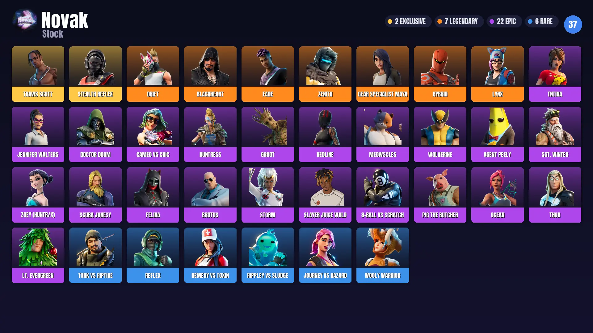 (PC/PSN/XBOX) 37 SKINS | Travis Scott | Stealth Reflex | Drift | Blackheart | Fade | Zenith | Gear Specialist Maya | Hybrid — image 1