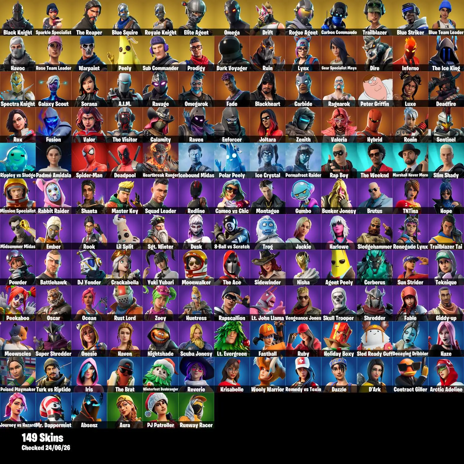 #HF356 [PC/PSN/XBOX] | 149 Skins | OG STW | Black Knight | Sparkle Specialist | Floss | Take The L | The Reaper | Blue Squire | Royale Knight | 450 VB