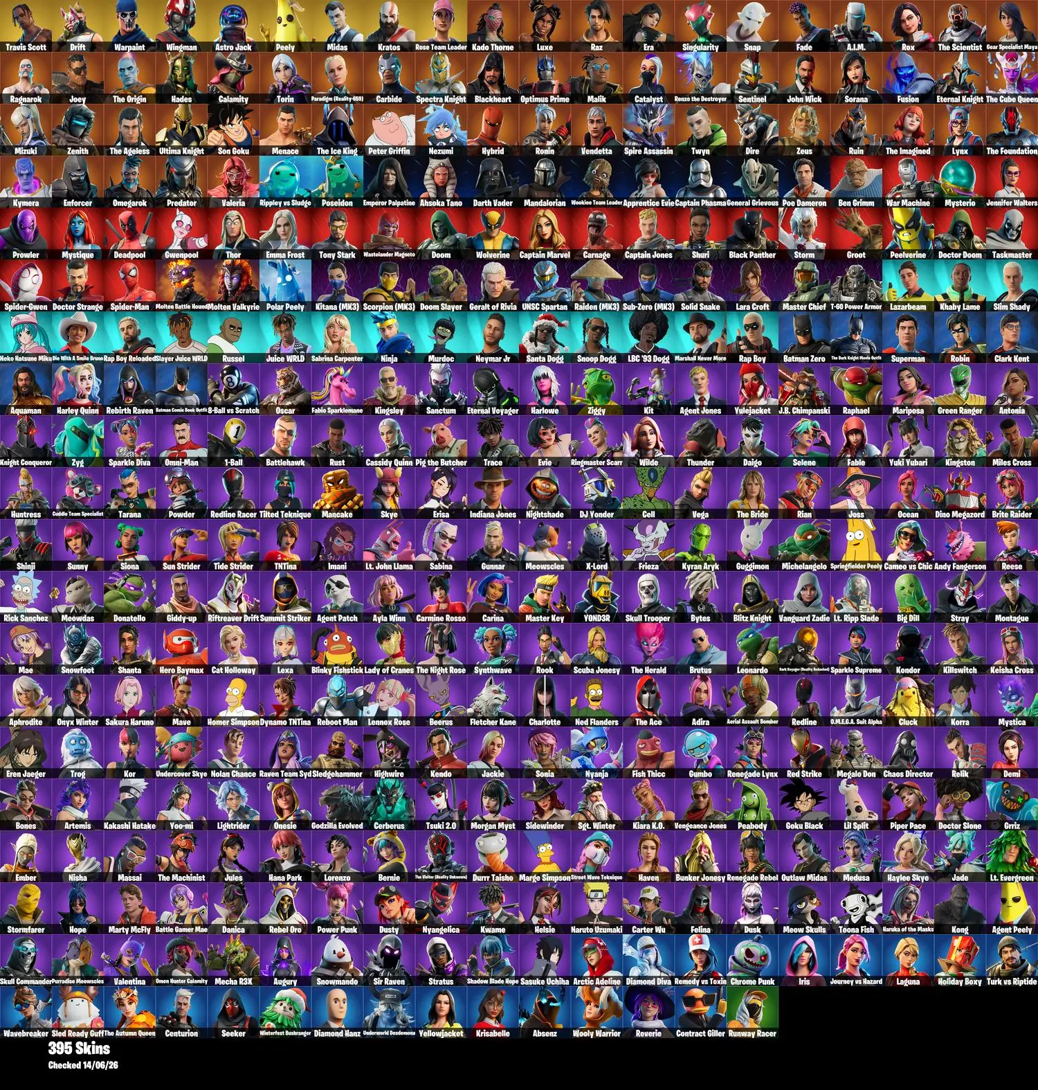#HF350 [PC/PSN/XBOX] | 395 Skins | OG STW | Travis Scott | Leviathan Axe | Drift | Wingman | Astro Jack | Peely | Midas | Kratos | Skirmish | 950 VB