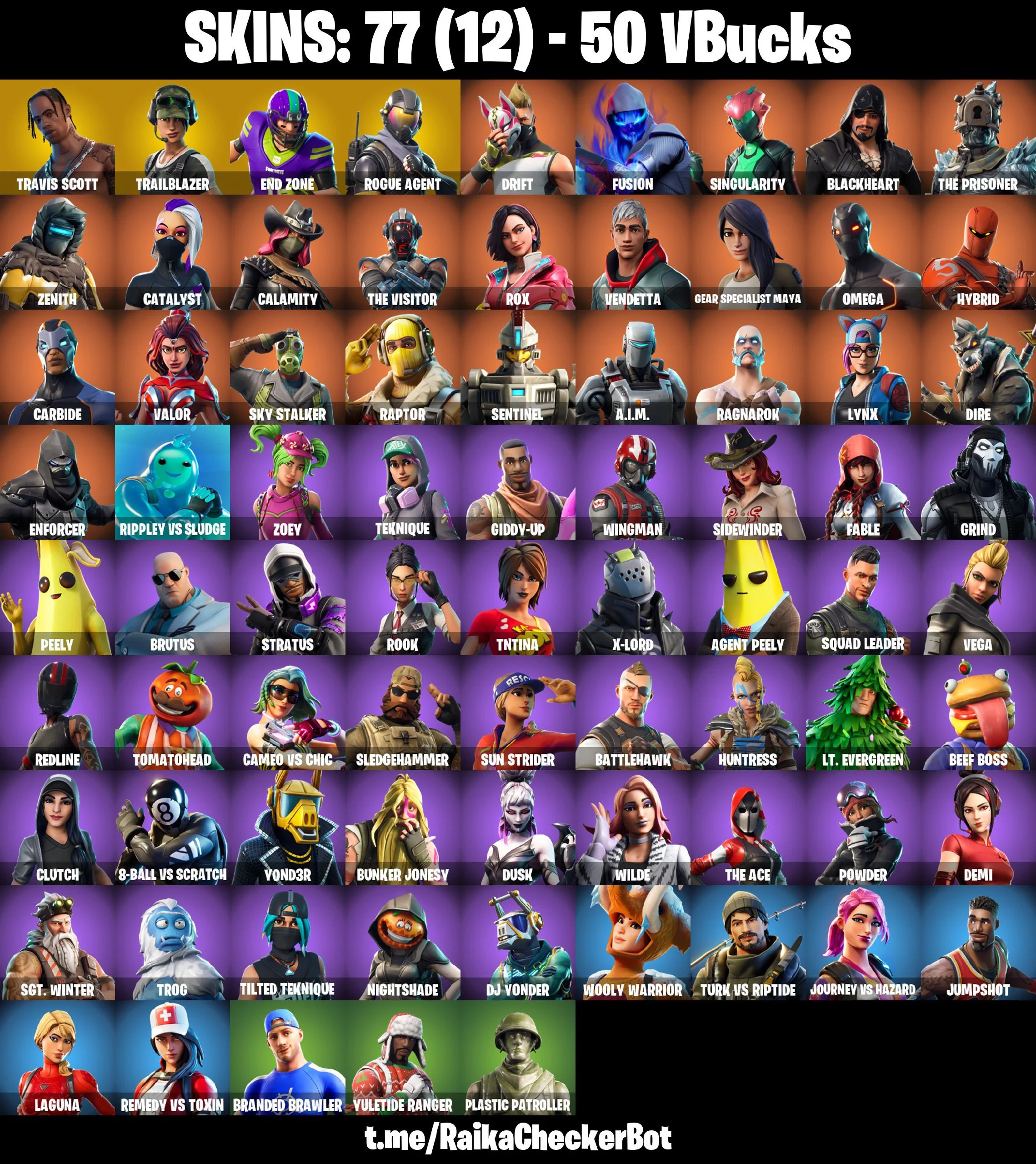 ๐โจ EXCLUSIVE LIMITED OFFER โจ๐ 77 SKINS ๐ TRAVIS SCOTT ๐ TRAILBLAZER ๐ END ZONE ๐ ROGUE AGENT ๐ DRIFT ๐ FUSION ๐ SINGULARITY ๐ BLACKHEART ๐ THE PRISONER ๐ ZENITH ๐ 50 VB ๐ PSN/XBOX/PC โ image 1