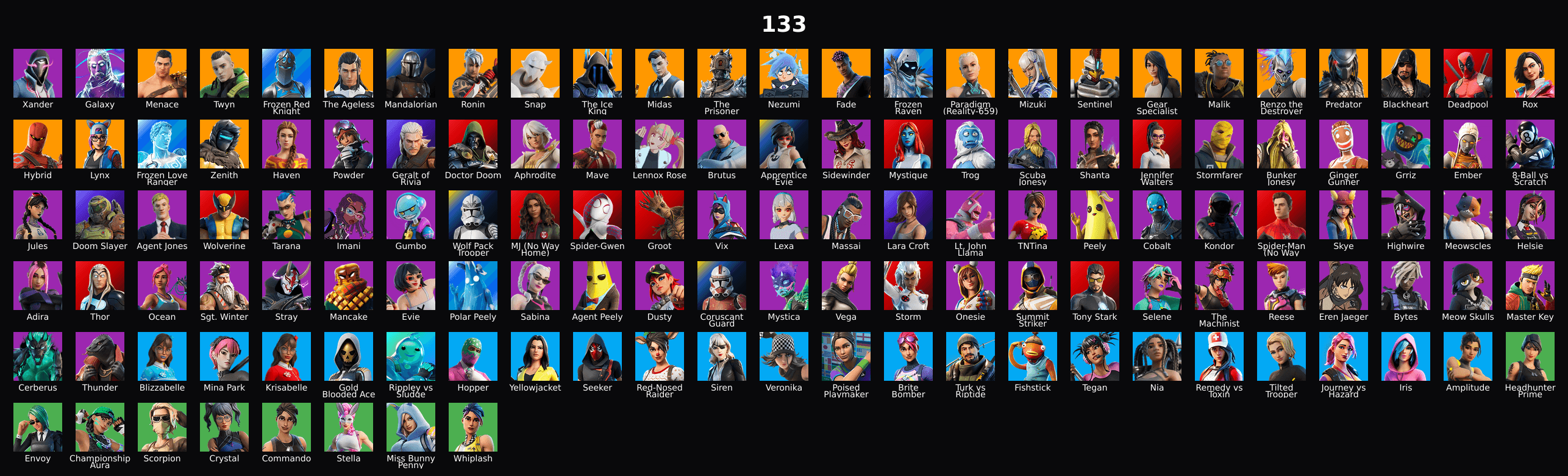 PC,PSN,XBOX 133 SKINS FA ⸱ GALAXY ⸱ XANDER,MANDALORIAN,GERALT,JULES,WOLVERINE,LARA CROFT,VIX,STORM,HOPPER RK2777 — image 1