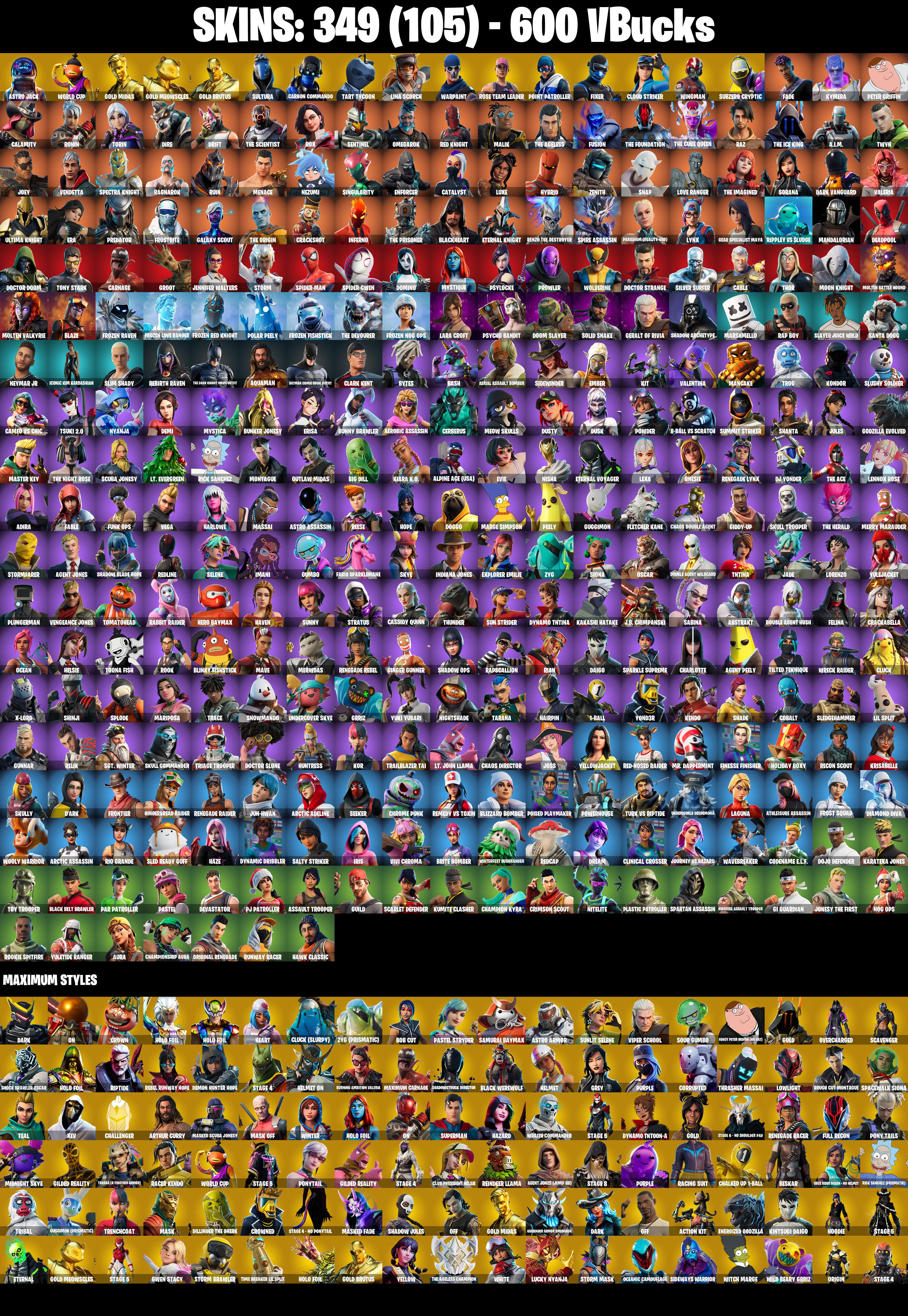 OG STW ✨ 349 SKINS ✨ Renegade Raider ✨ Astro Jack ✨ WORLD CUP ✨ Gold Midas ✨ Gold Meowscles ✨ Gold Brutus ✨ Sultura ✨ Carbon Commando ✨ 600 VB (PC/PSN/XBOX) — image 2